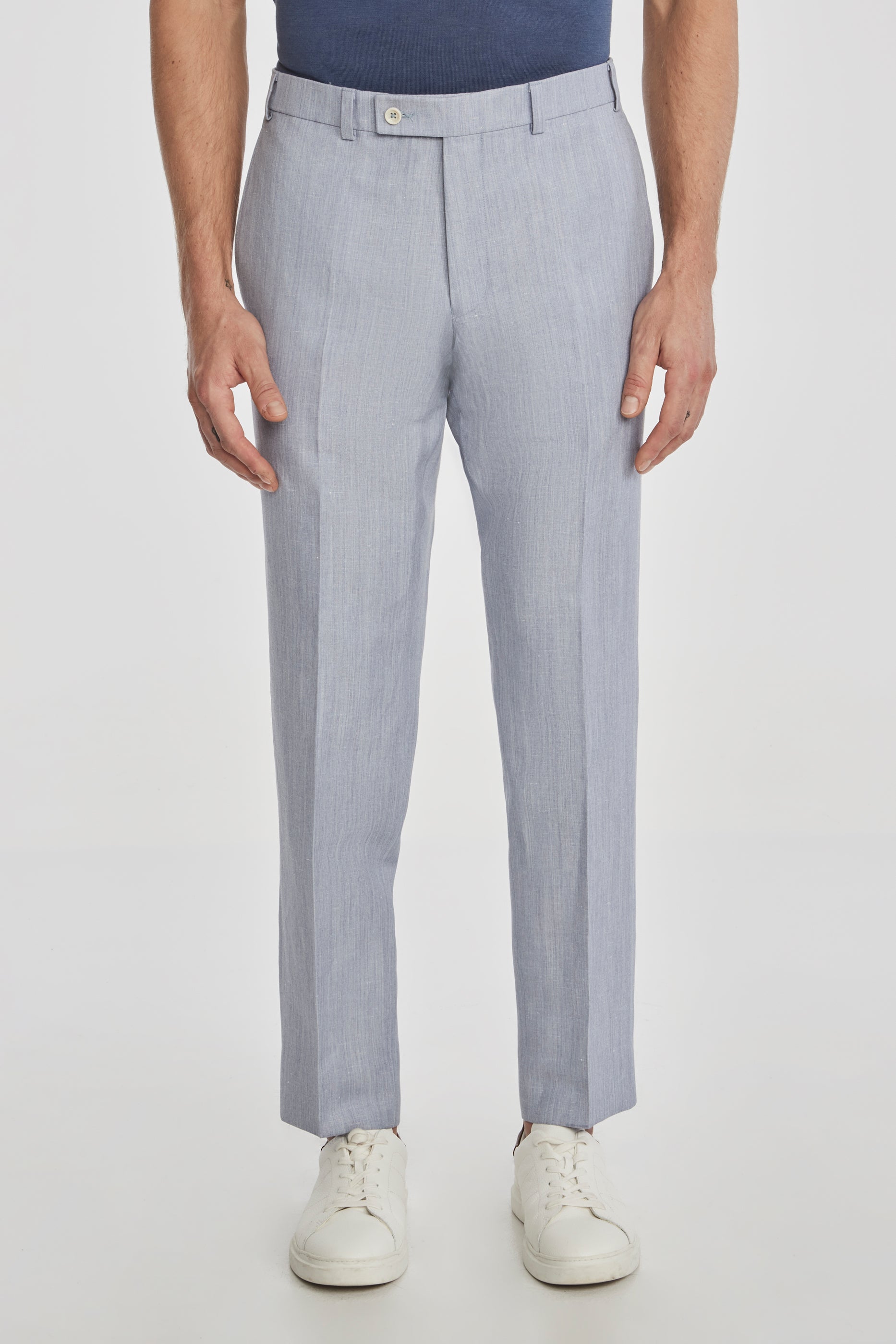 Alt view Pablo Wool and Linen Tailored Trouser in Light Blue