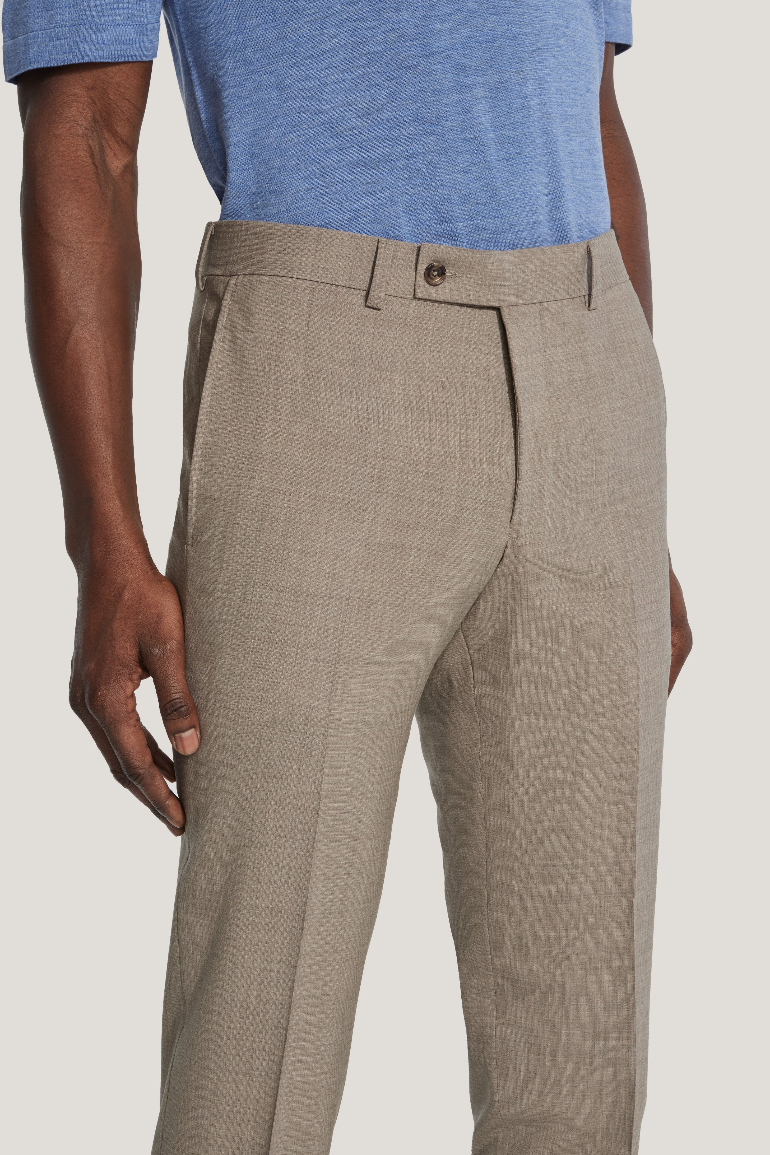 Alt view 1 Taupe Stretch Trouser
