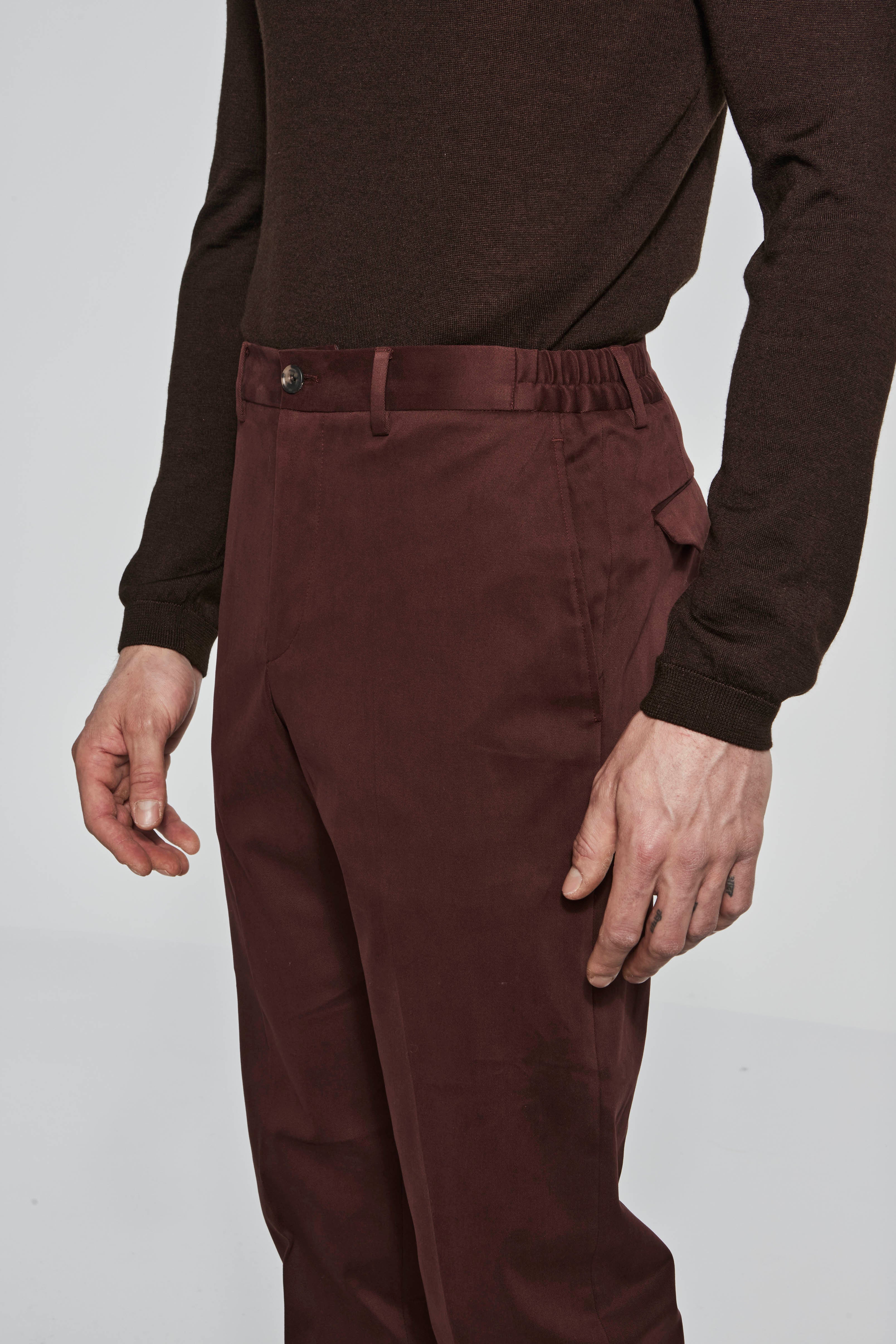 Alt view 1 Wine Trouser with Stretch Waistband