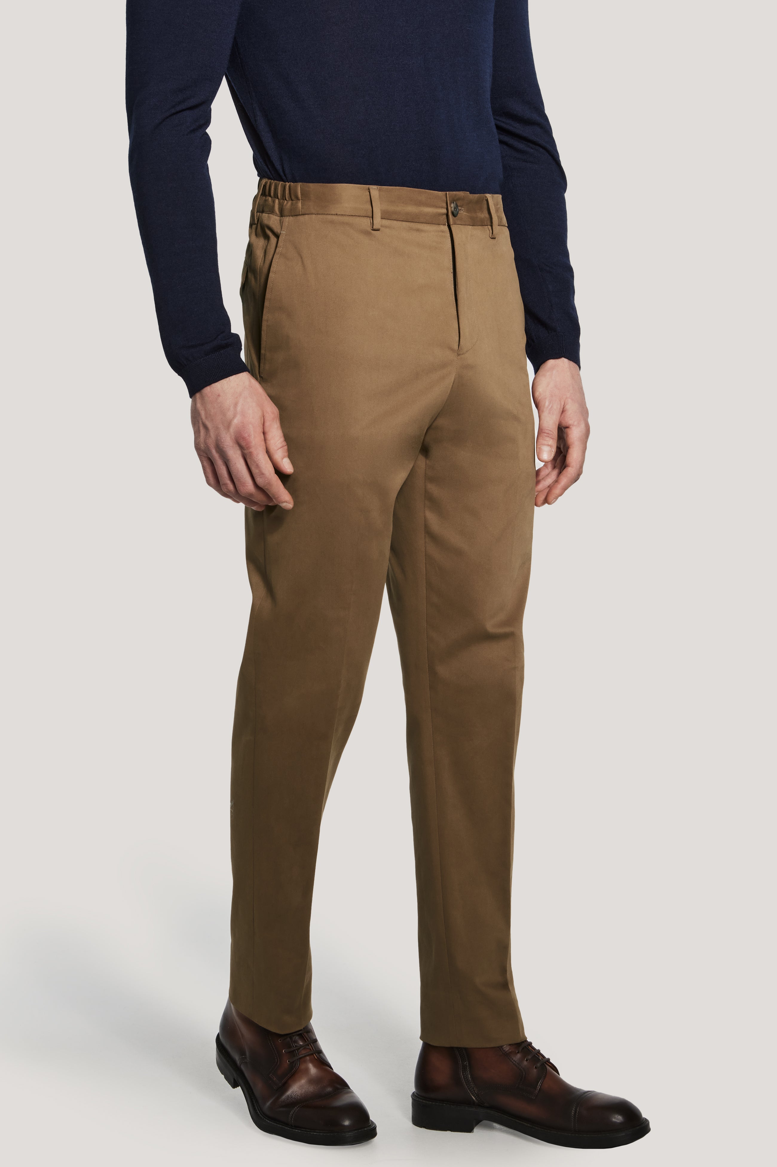 Alt view Tobacco Trouser with Stretch Waistband