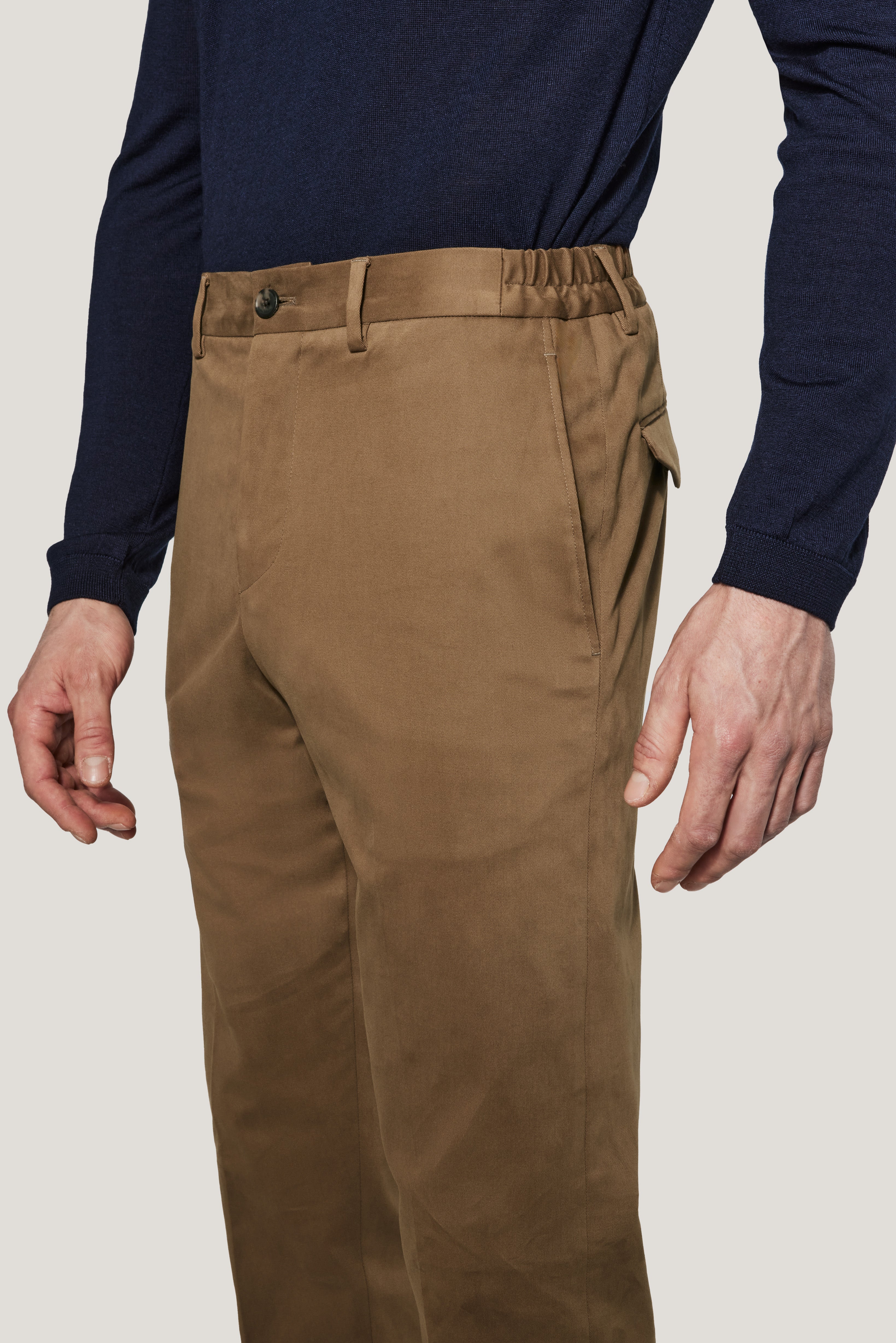 Alt view 1 Tobacco Trouser with Stretch Waistband