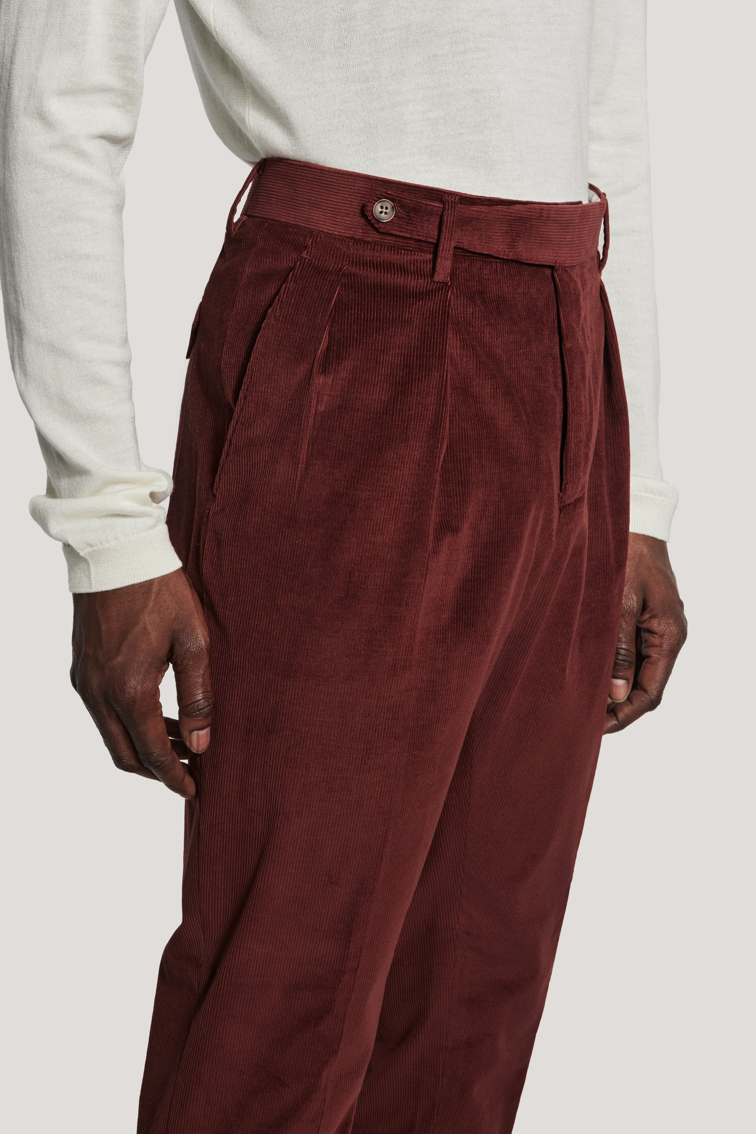 Alt view 1 Maroon Corduroy Trousers