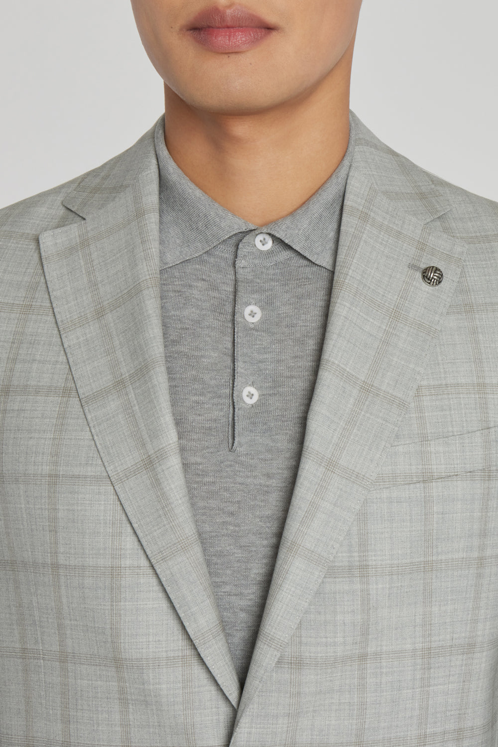 Light Grey Windowpane McAllen Wool Suit