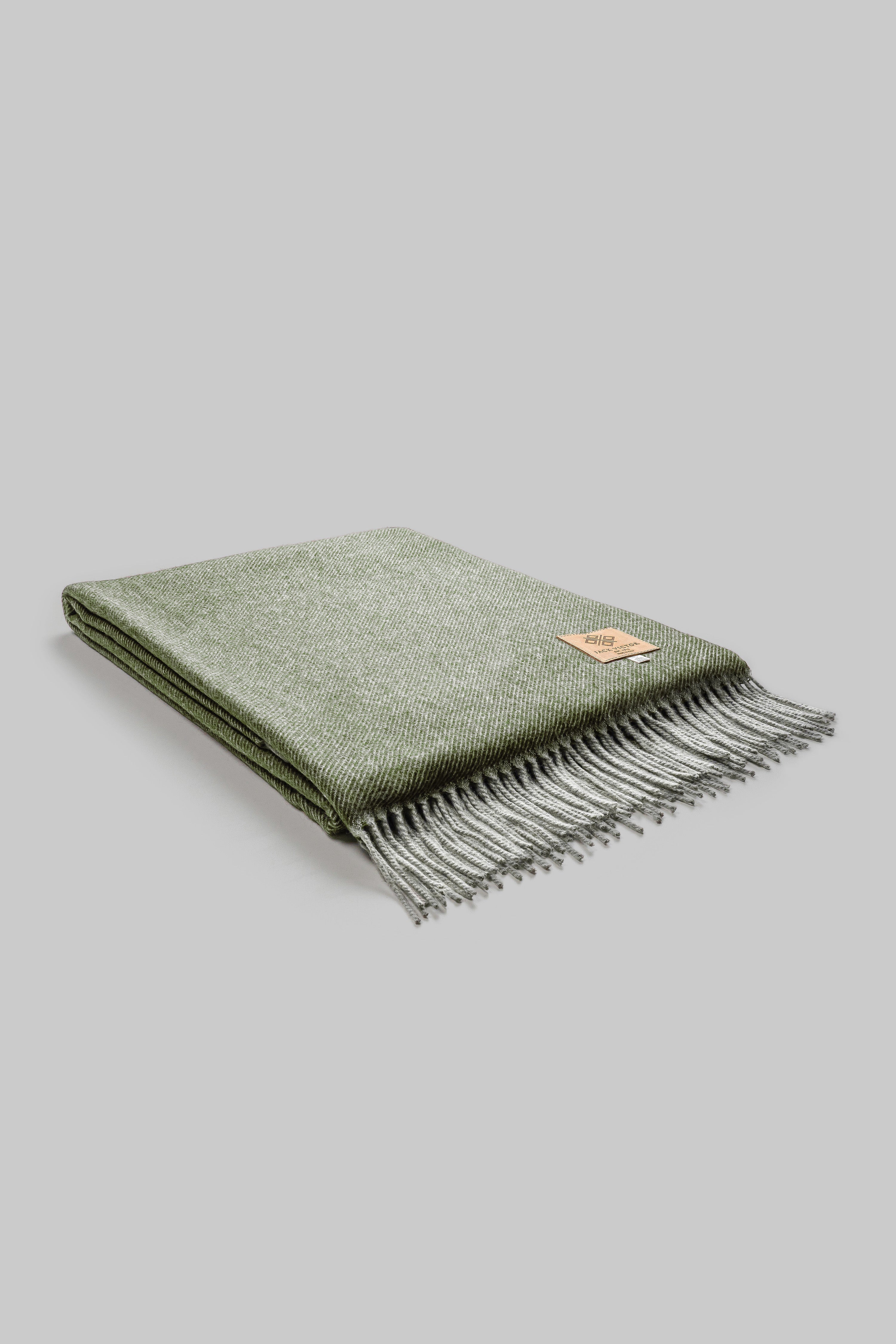 Alt view 3 Cashmere Twill Throw in Green
