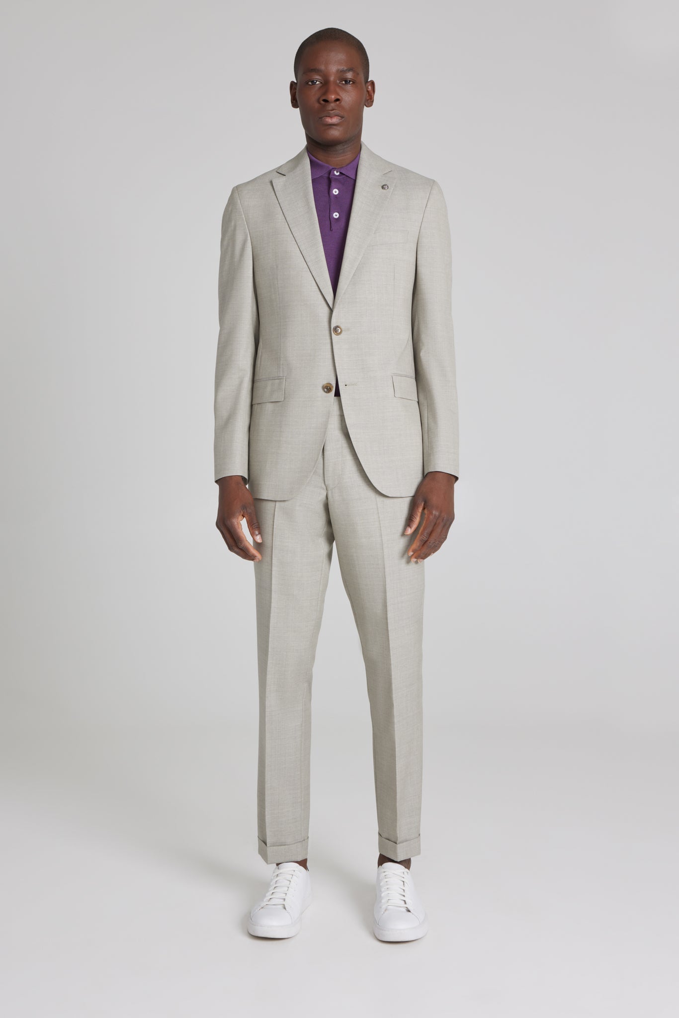Taupe Solid Midland Wool Suit