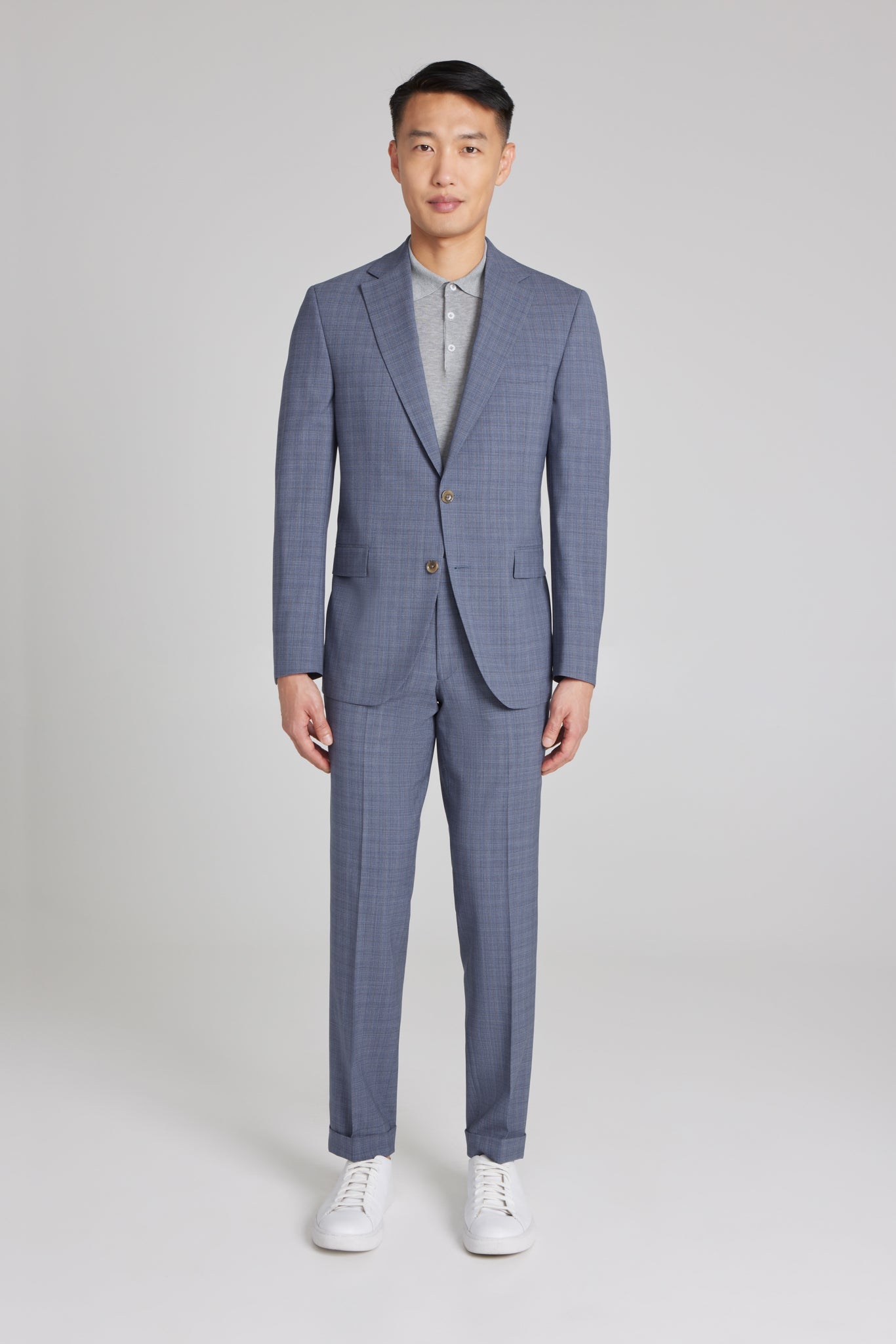 Blue and Grey Neat Esprit Wool Stretch Suit