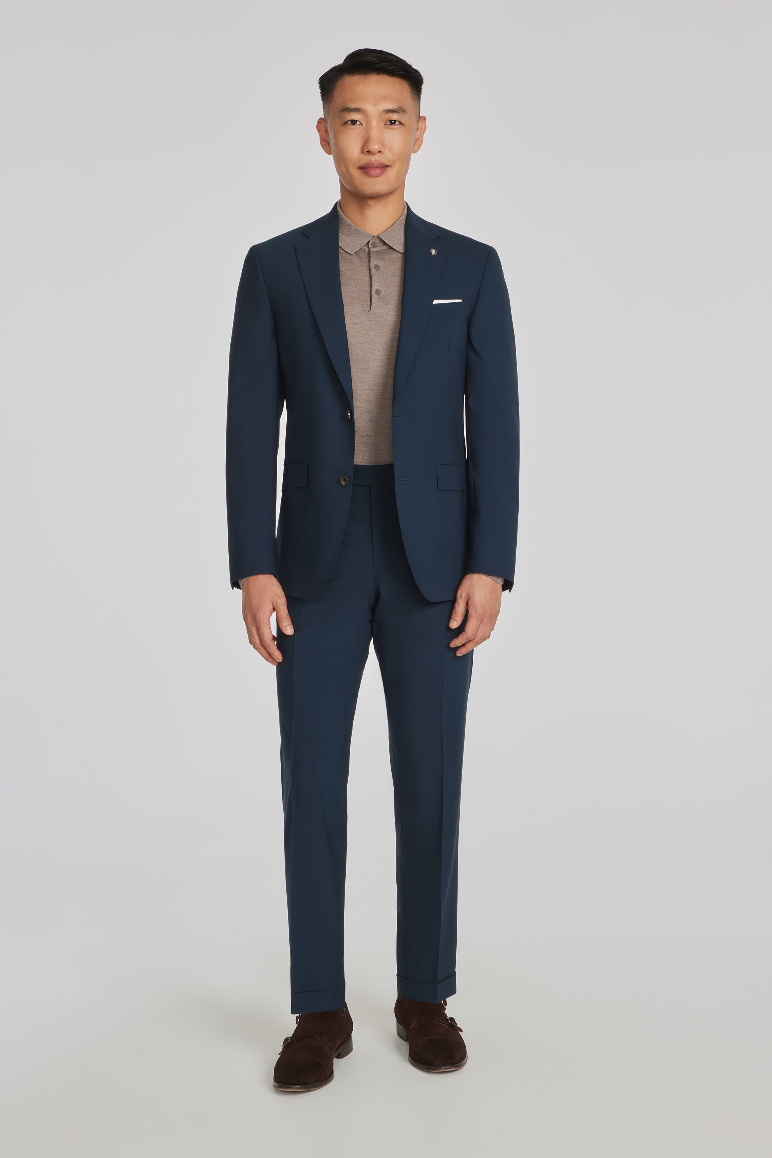 Alt view Esprit Solid Super 110's Wool Stretch Suit in Blue