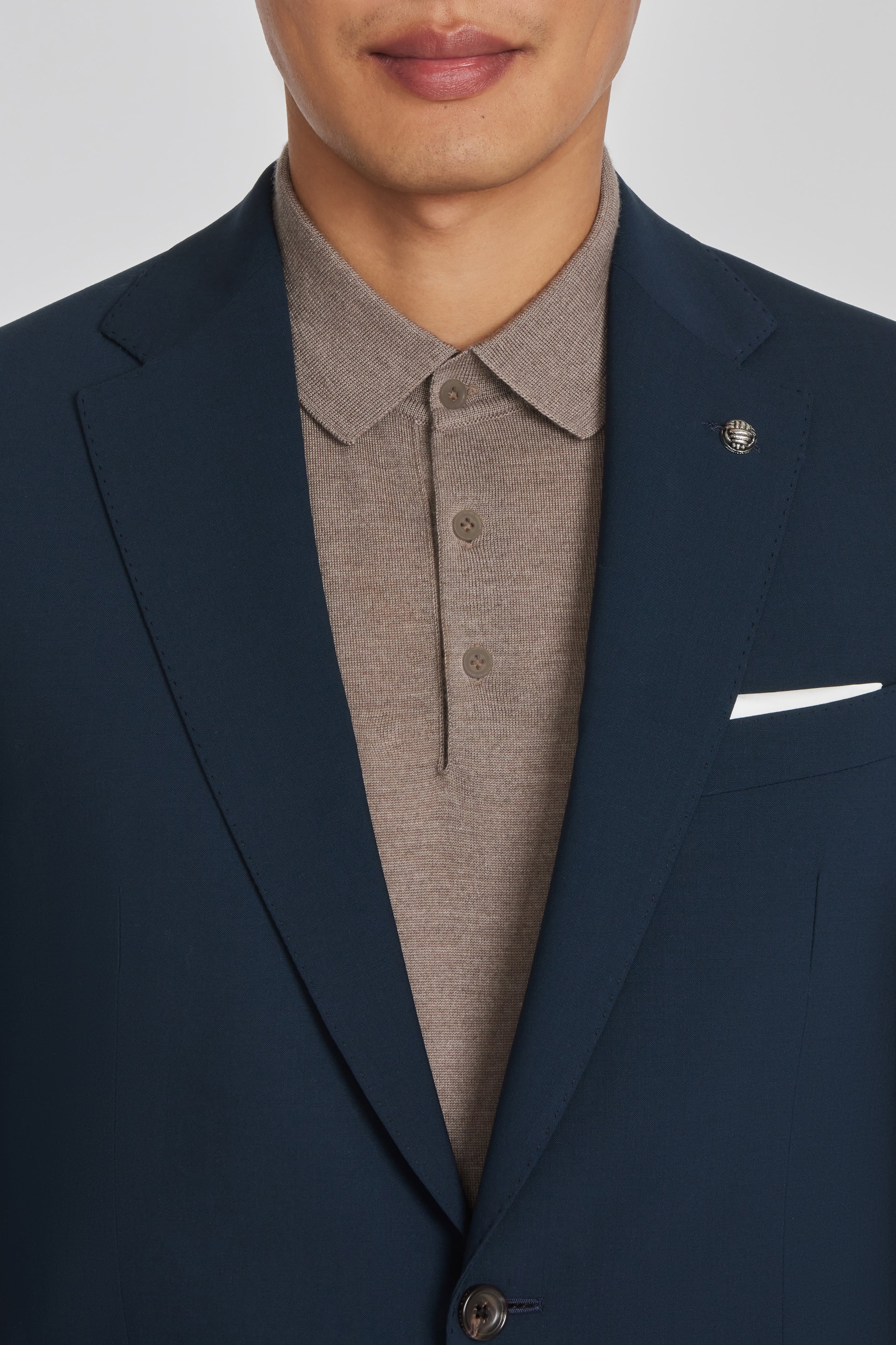 Esprit Blue Solid Super 110's Wool Stretch Suit