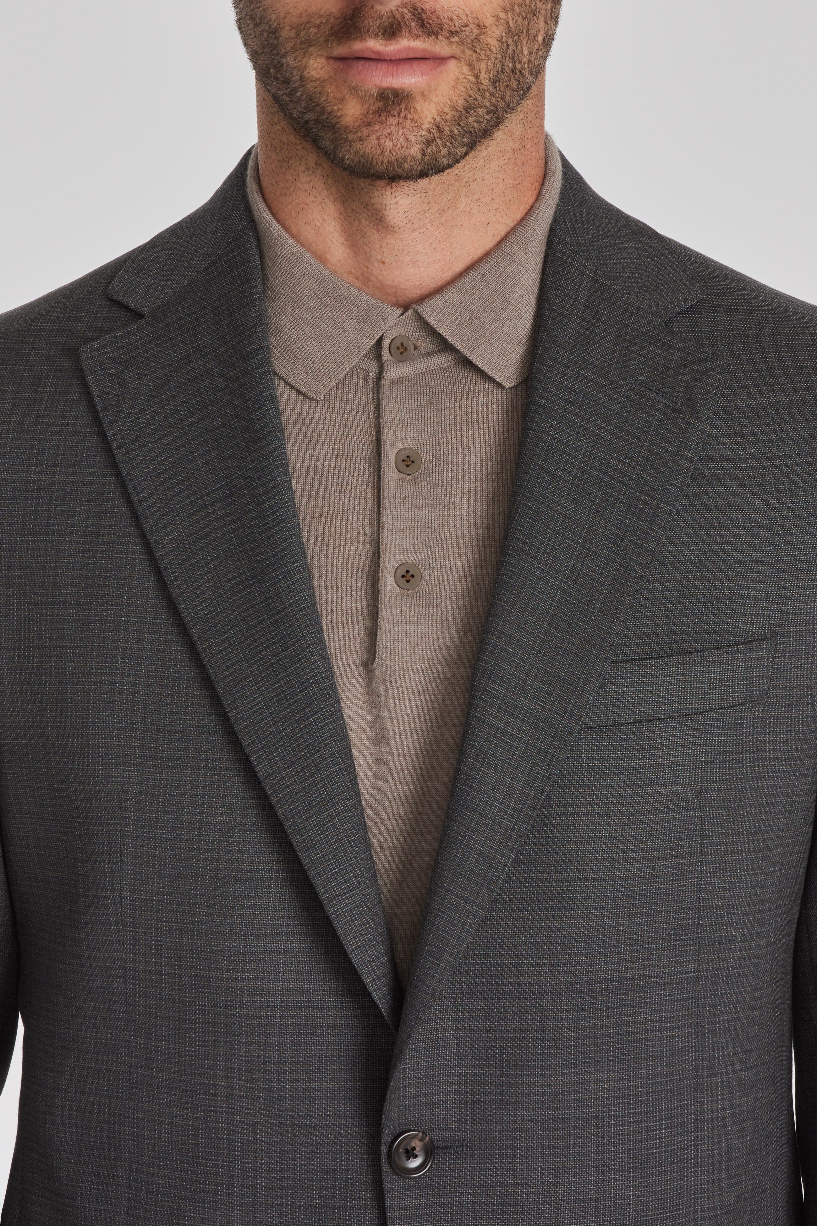 Esprit Charcoal Micro Pattern Super 120's Wool Stretch Suit