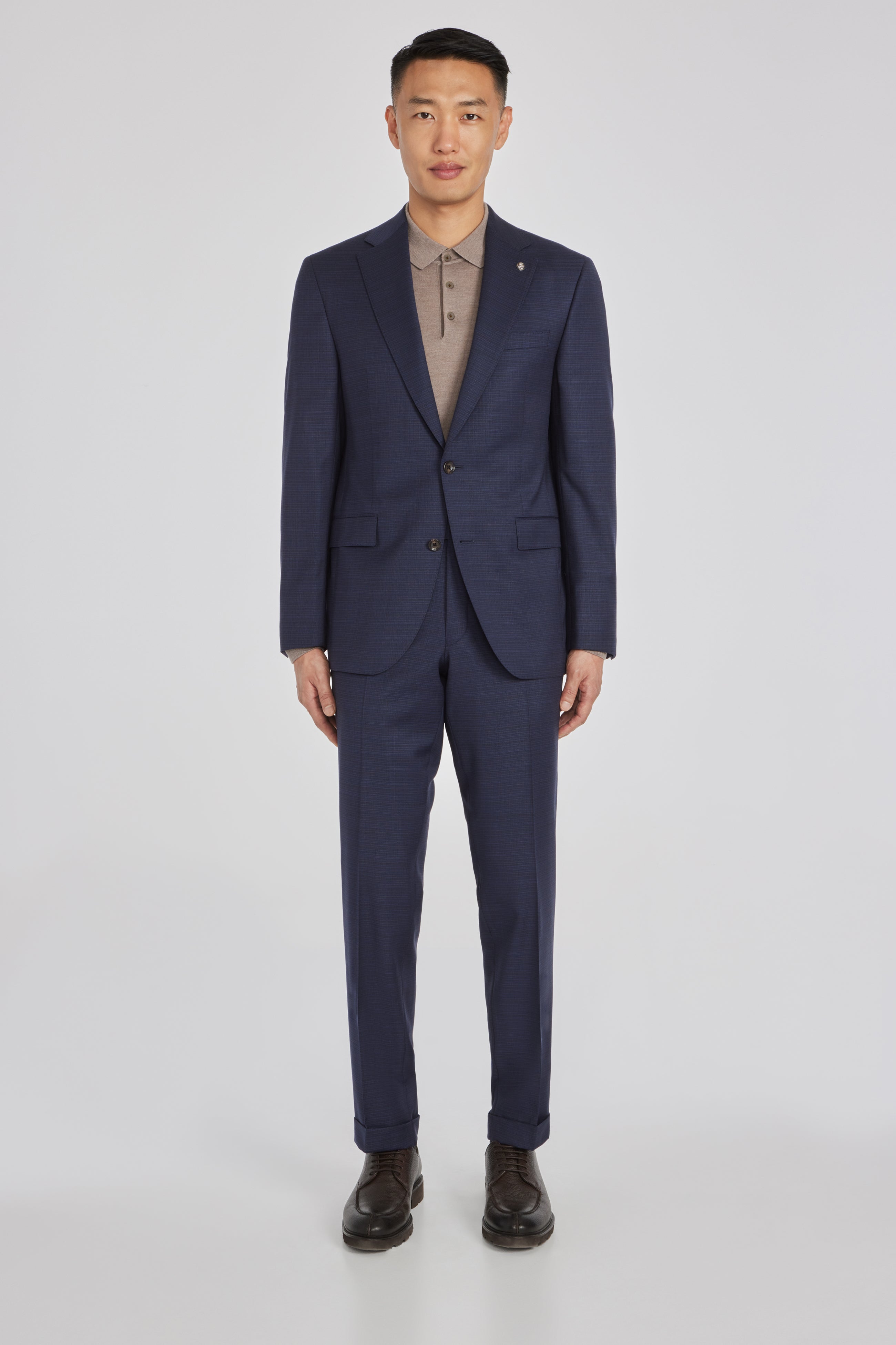 Esprit Navy Micro Pattern Super 120's Wool Stretch Suit