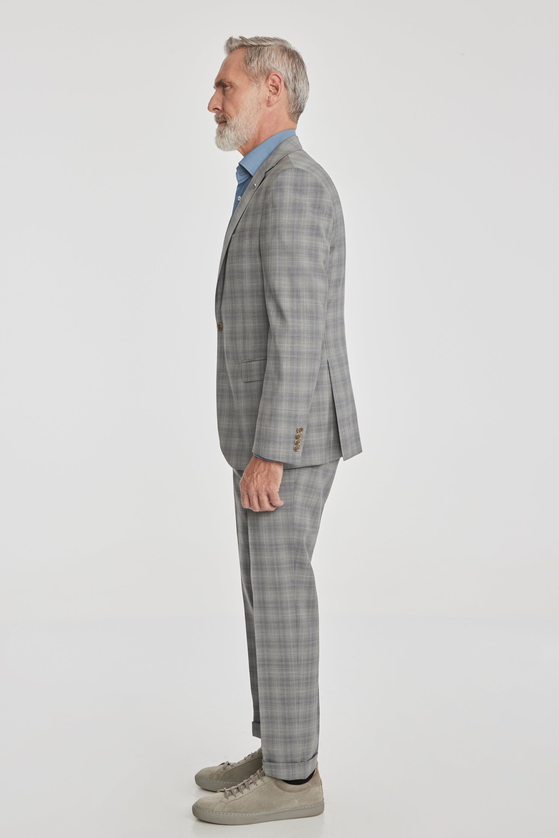 Alt view 3 Esprit Plaid Wool Suit in Light Grey