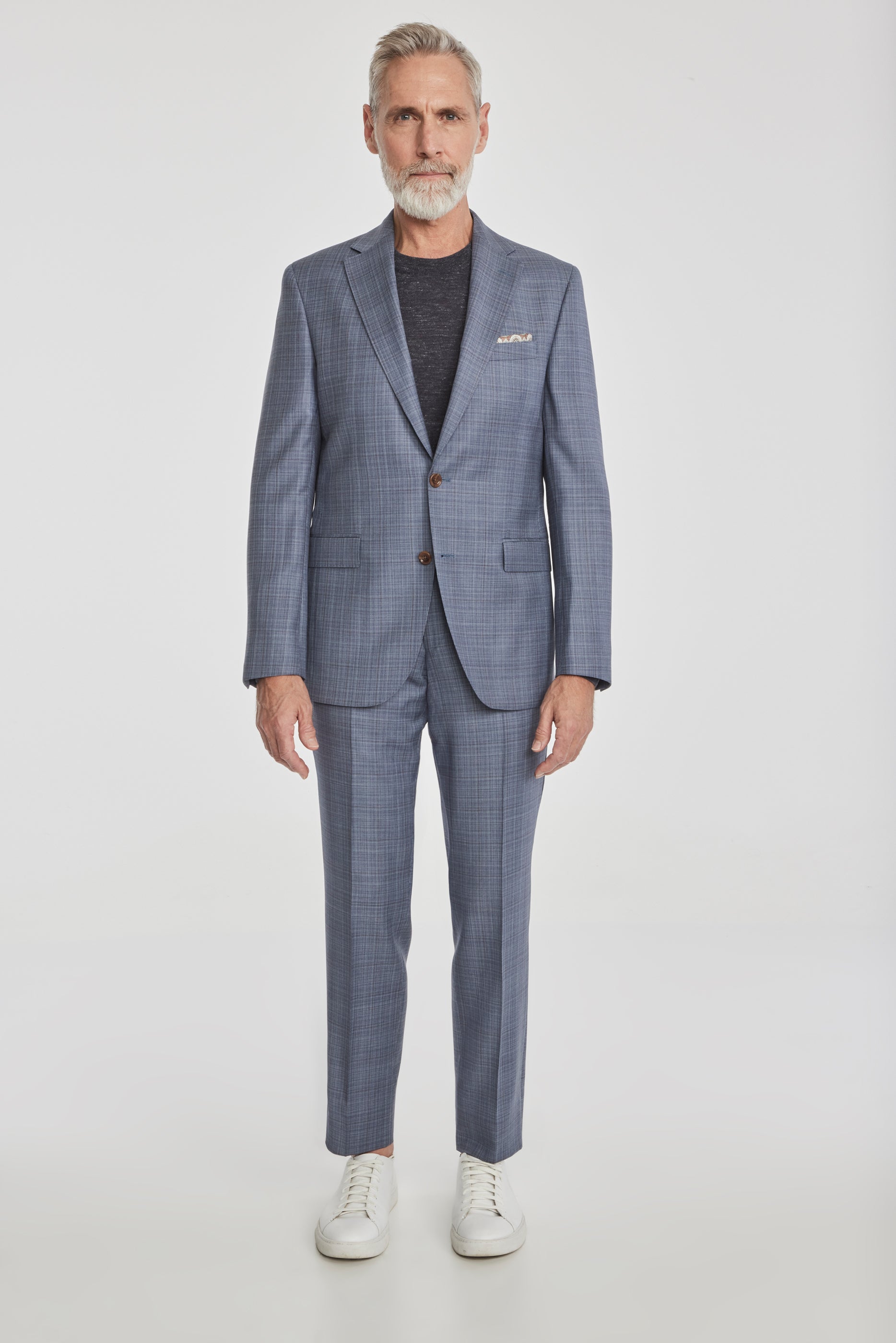 Alt view 2 Esprit Plaid Wool Suit in Medium Blue