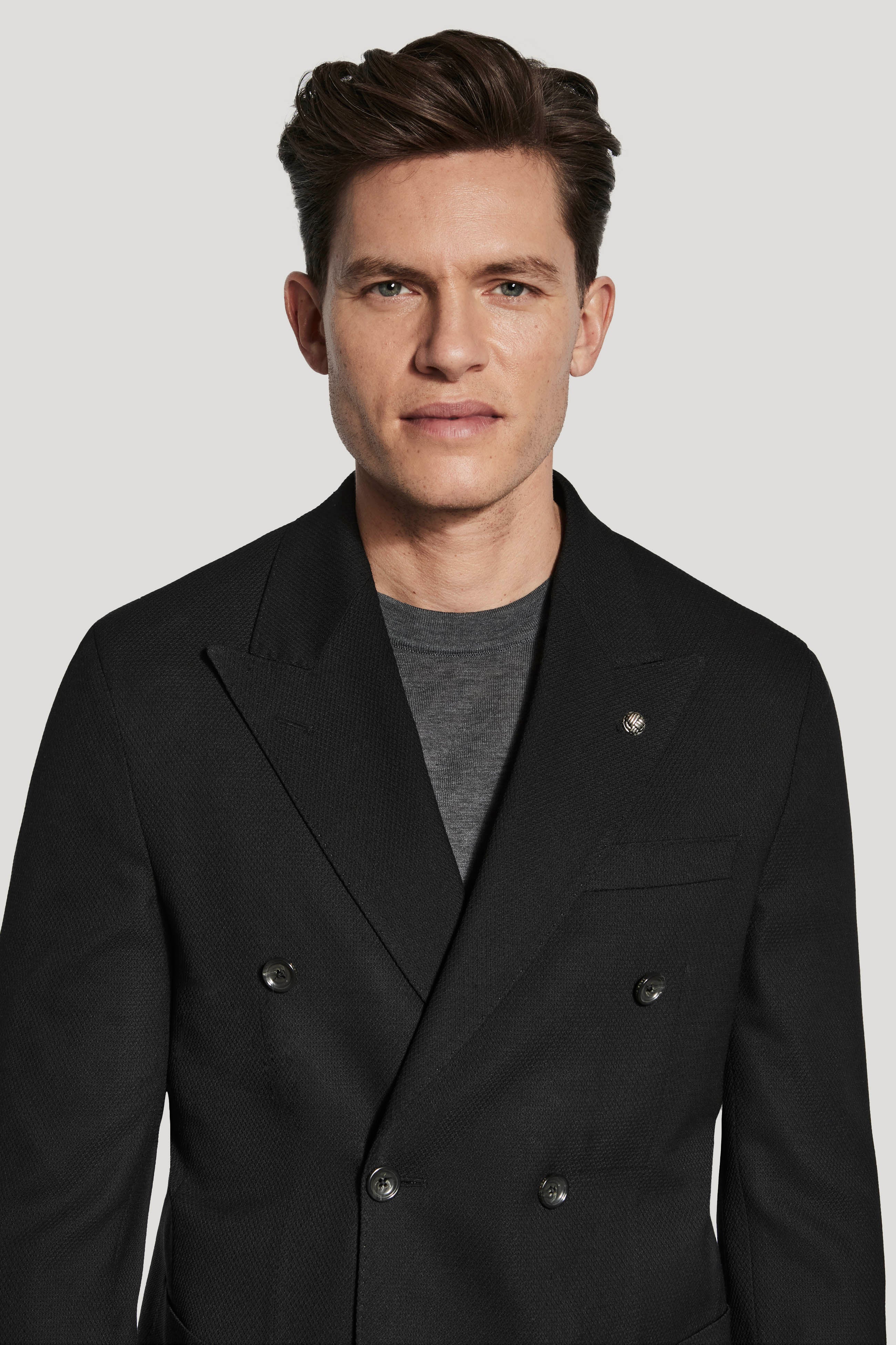 NEAU 4th Double breasted blazer ブラック Black Double Breasted Textured COMFORTWEAR™ Knit Blazer
