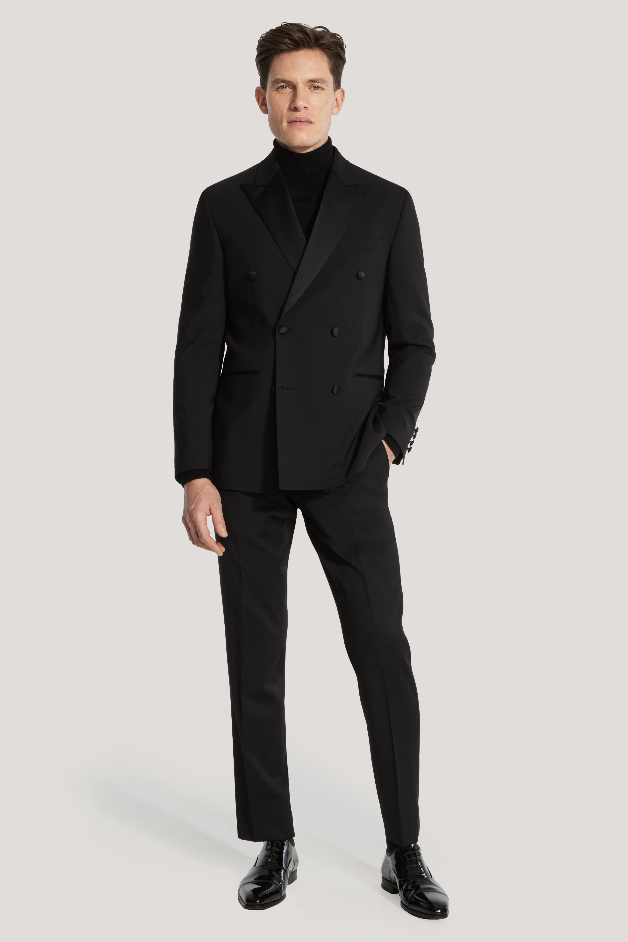 black dress suit Eden Black Double Breasted Tuxedo Suit