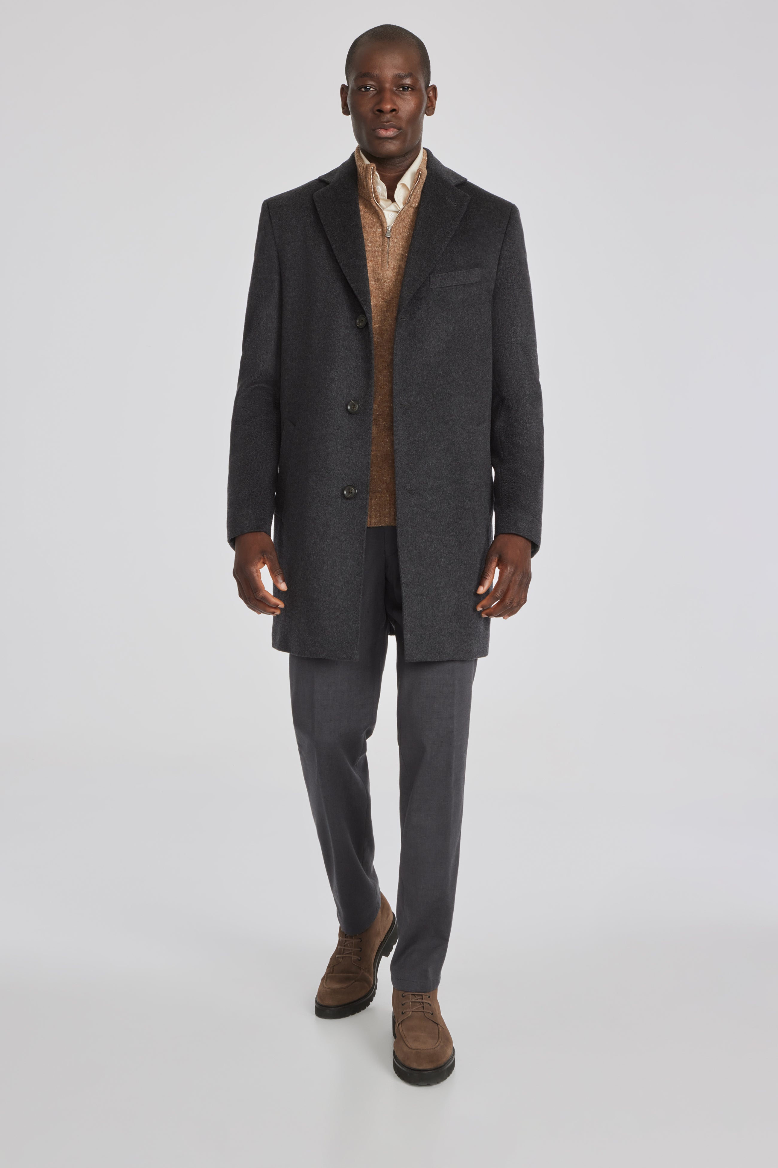 Alt view Wesley Wool and Cashmere Overcoat in Charcoal