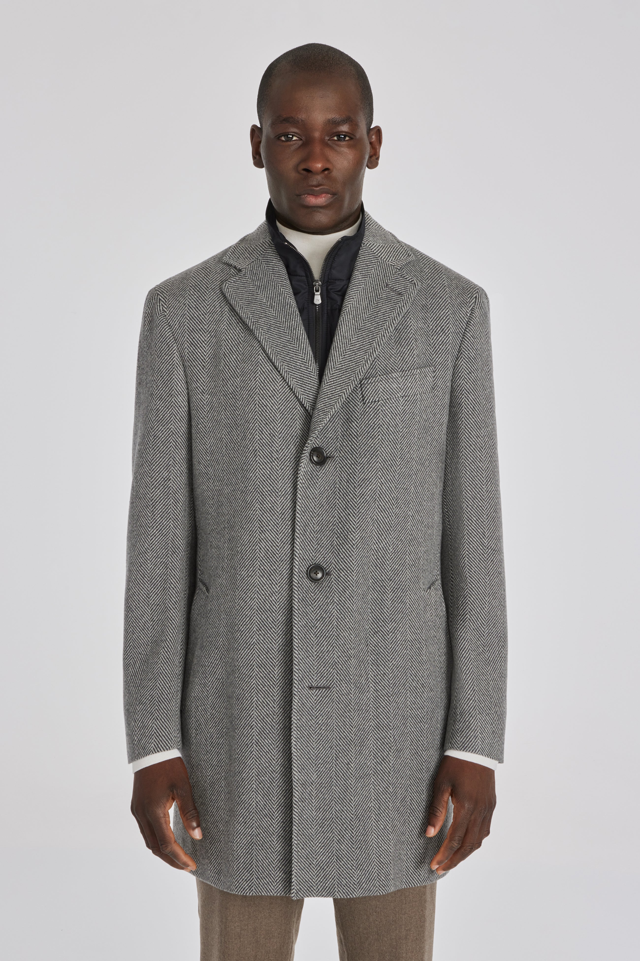 Alt view Delman Wool Cashmere Overcoat in Medium Grey