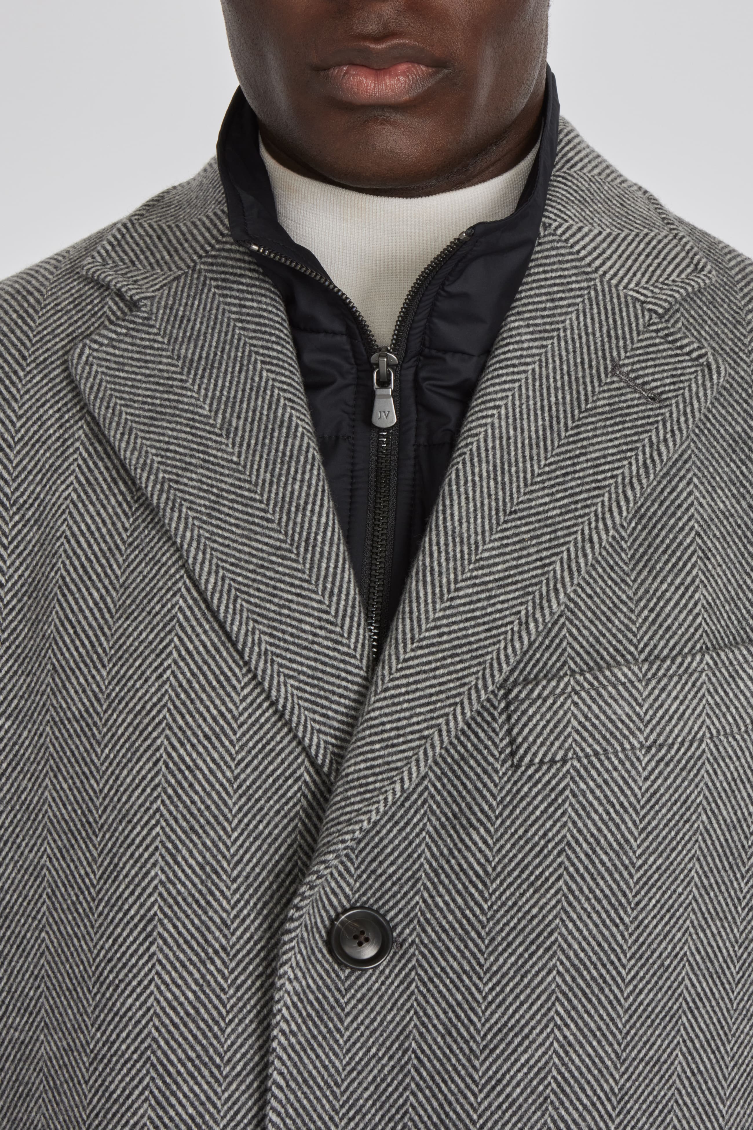 Alt view 2 Delman Wool Cashmere Overcoat in Medium Grey