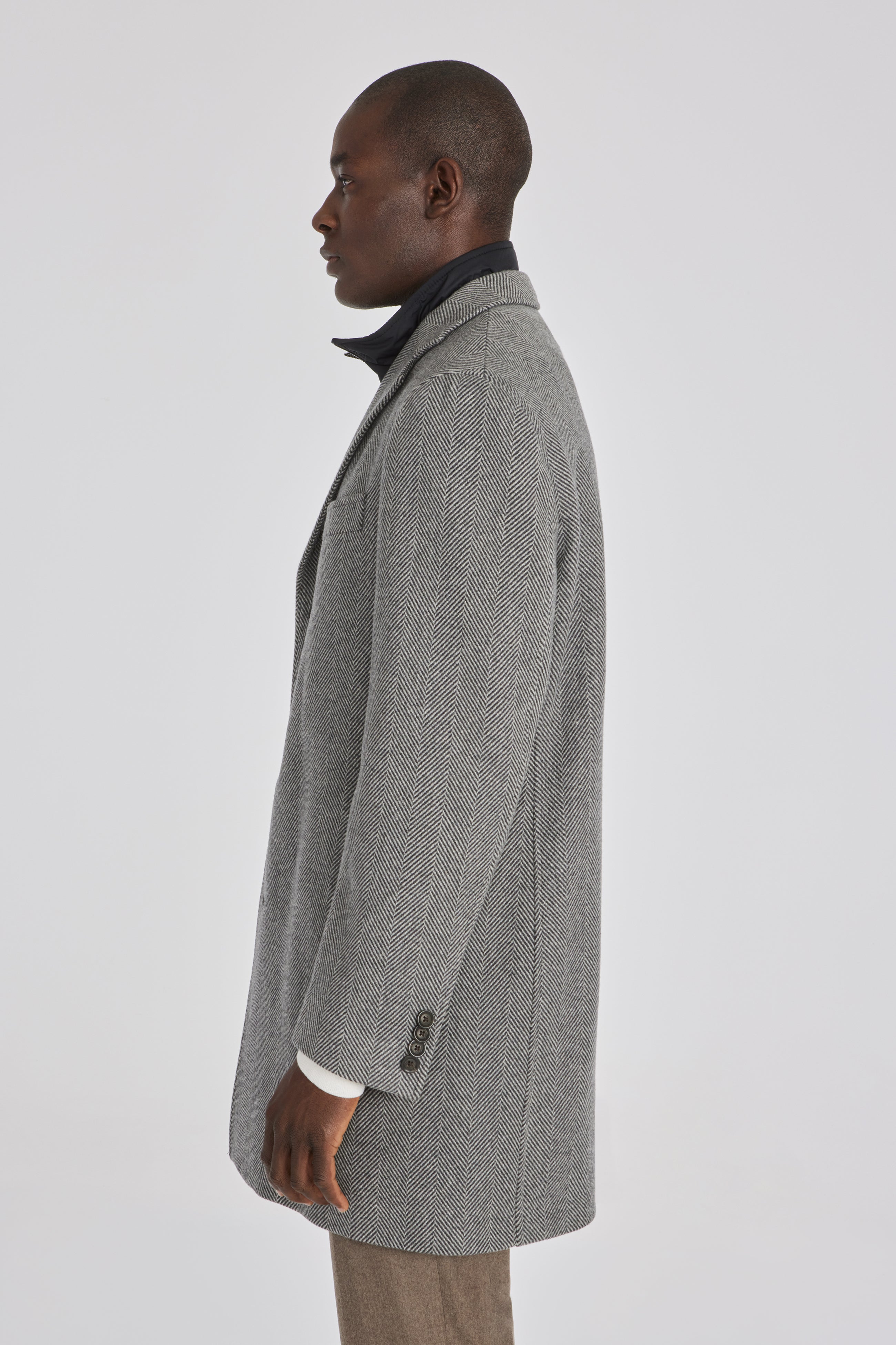 Alt view 3 Delman Wool Cashmere Overcoat in Medium Grey