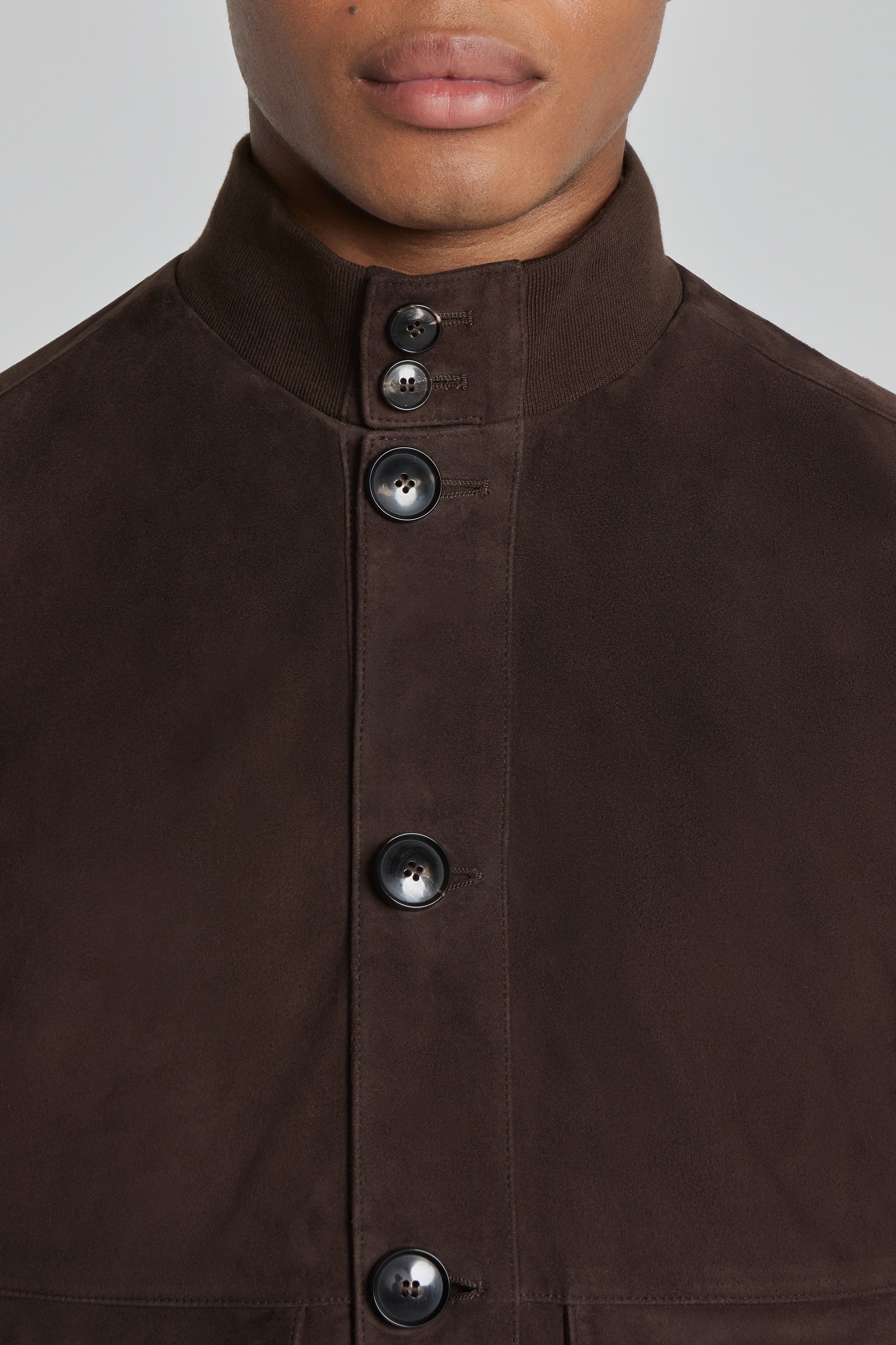 Leon Bark Suede Bomber Jacket