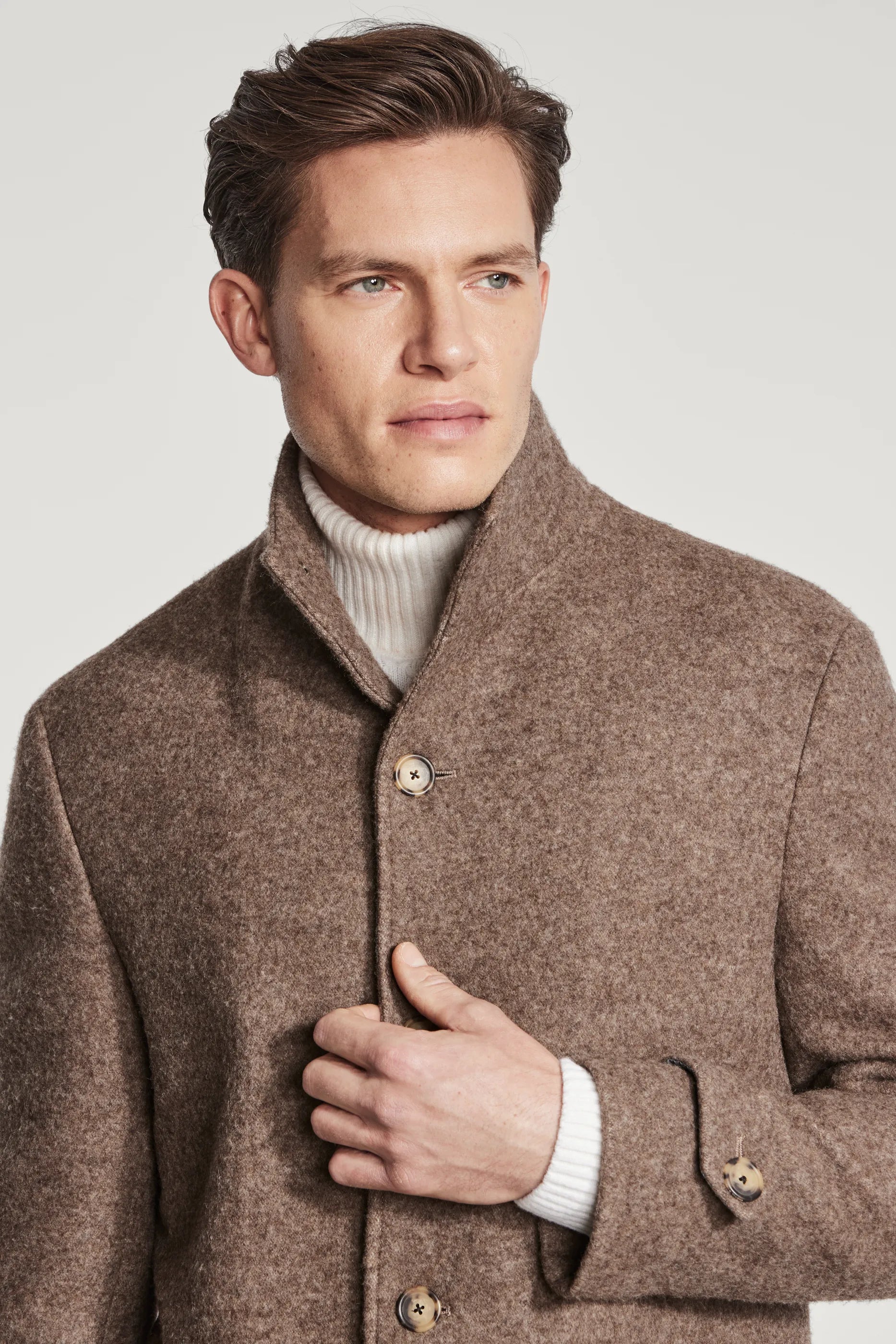 Camel Blazer with Removable Hooded Bib - Wool and Cashmere