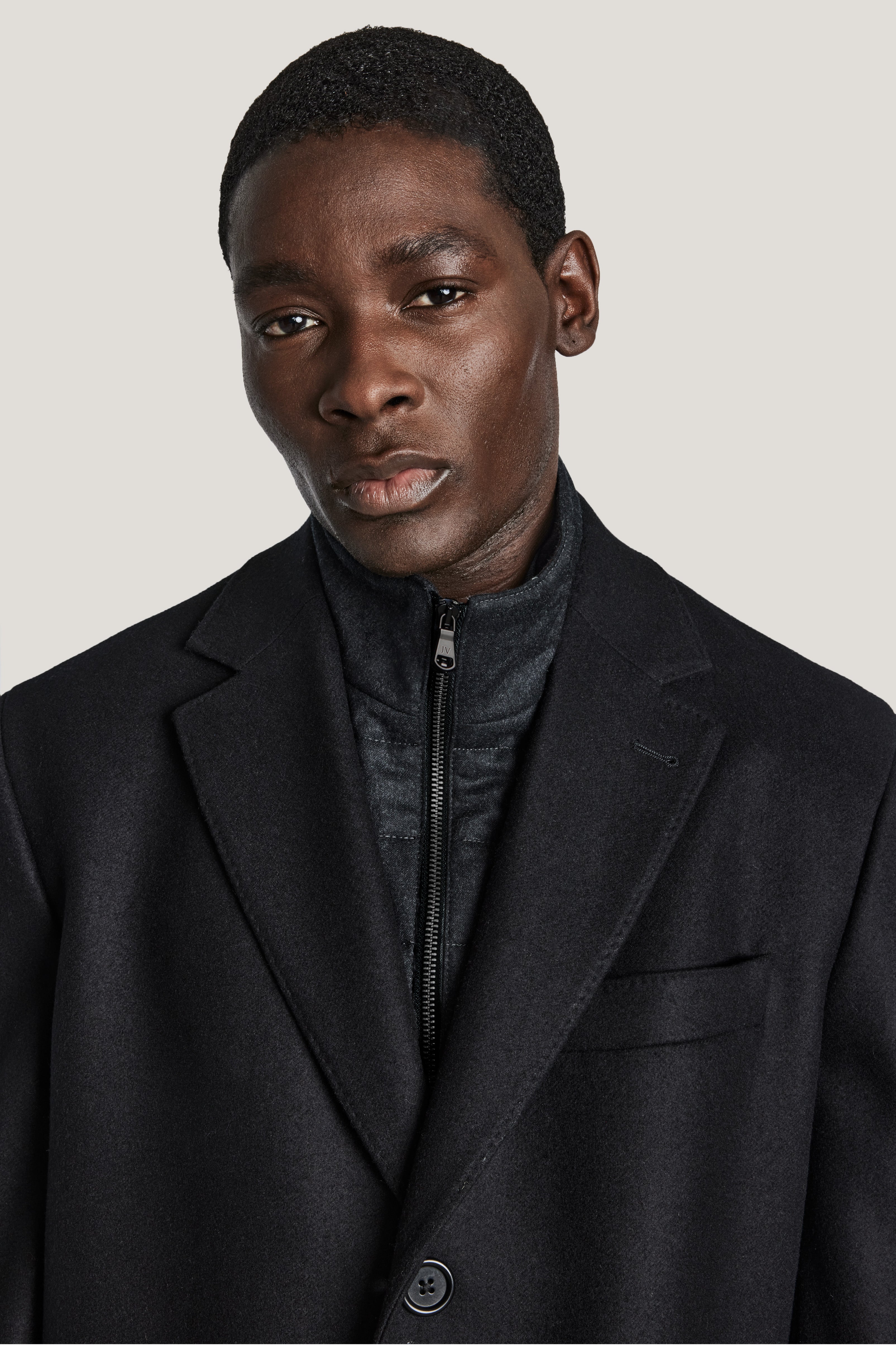 Alt view 1 Black Topcoat with Removable Bib