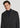 Man wearing charcoal double breasted coat with four buttons over dark turtleneck.
