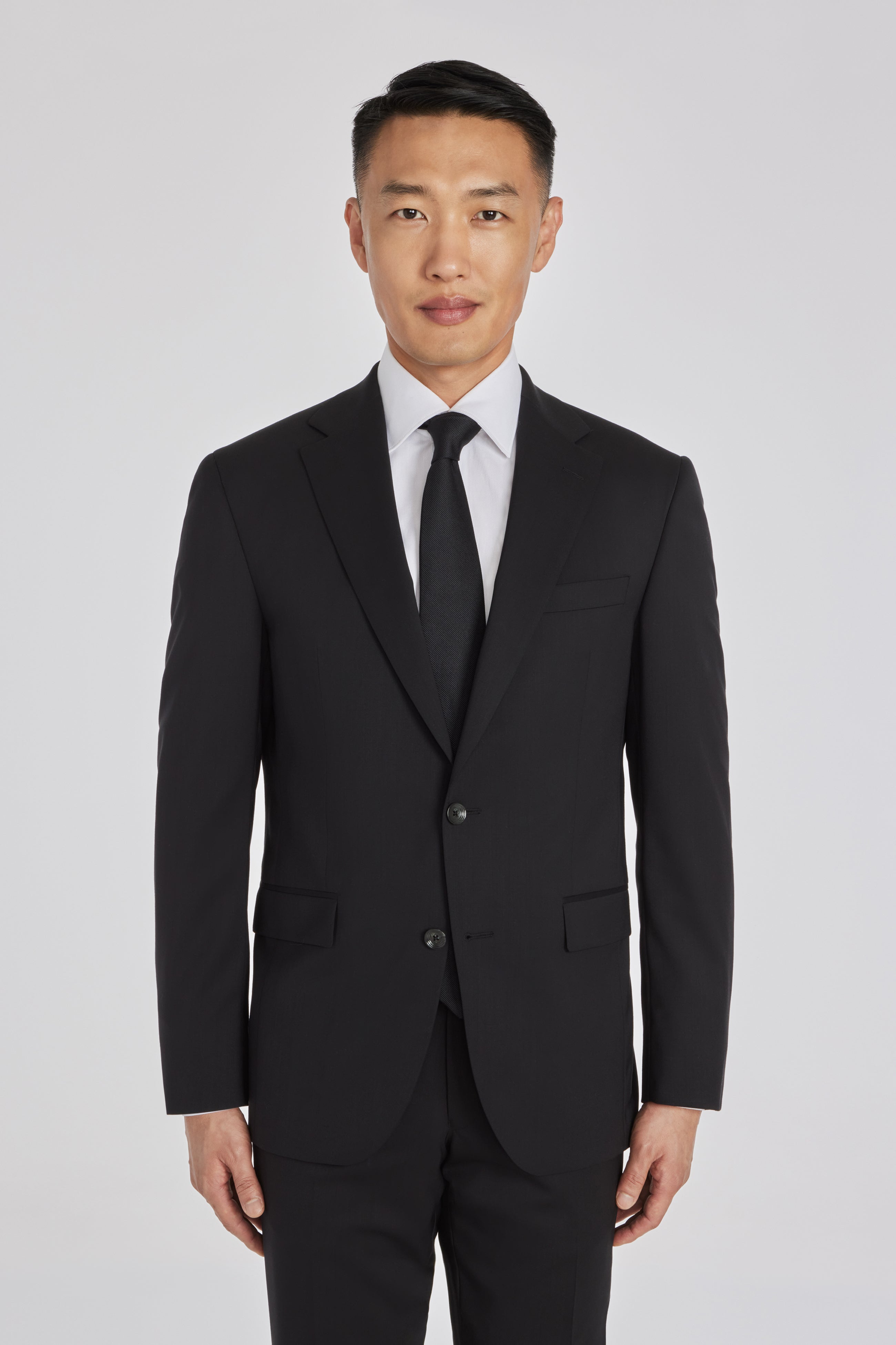 Black Solid Elon Wool Suit Separate Jacket