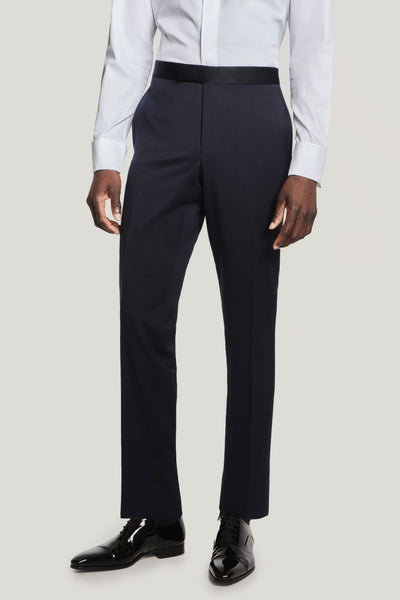 Jack Victor Men's Phoenix Solid Wool Tuxedo Trouser in Navy
