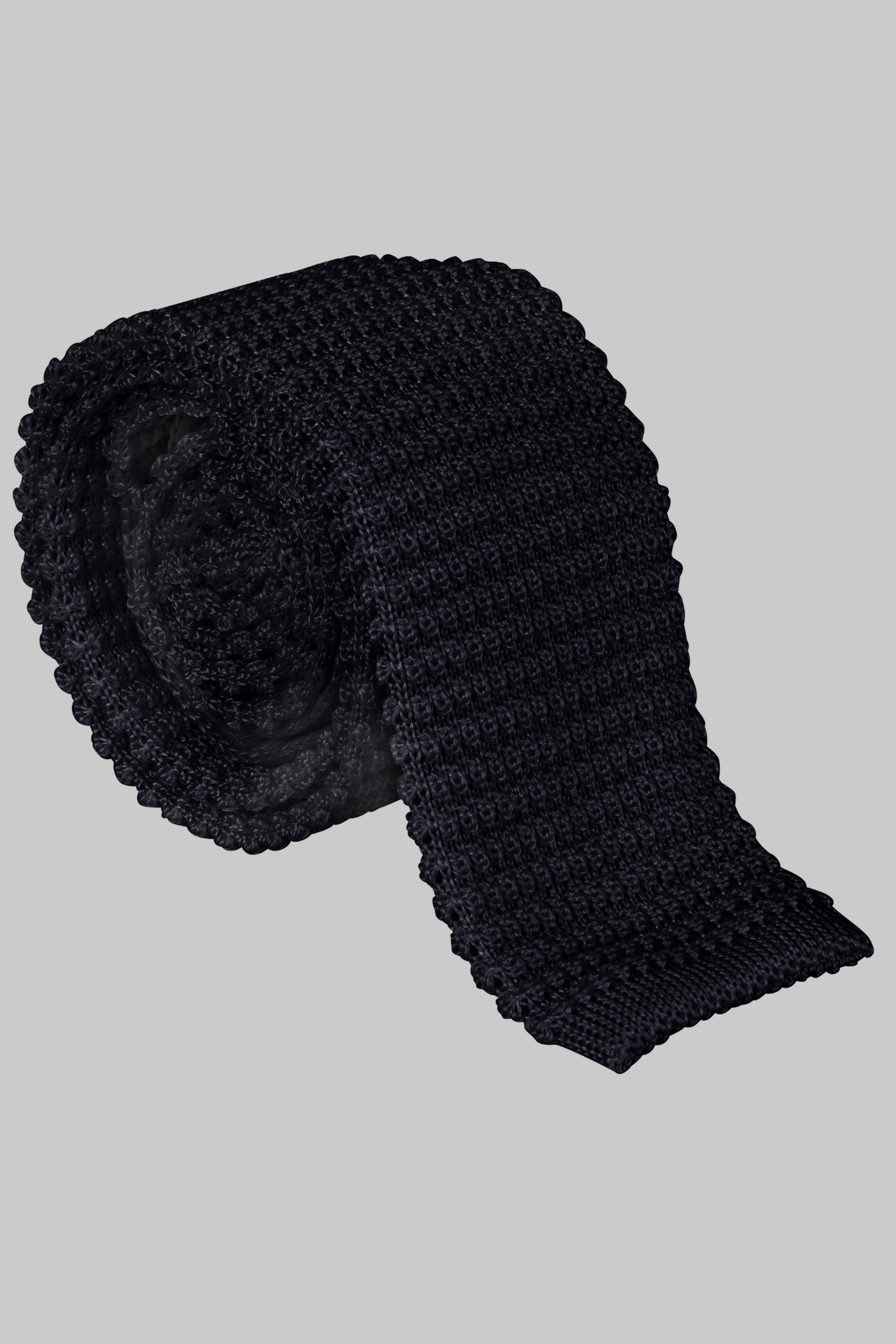 Image of Hudson Silk Knitted Tie in Navy-Jack Victor