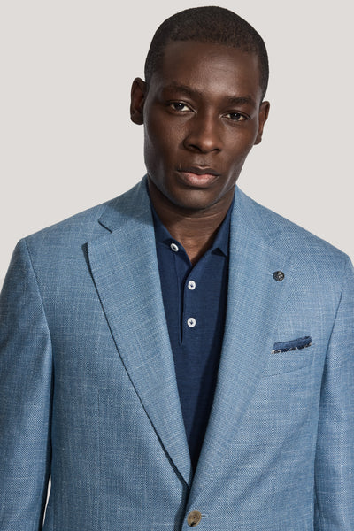 light blue dress coat America 250 Myles Solid Blazer Fabric Type: VELVET Lands' End | Dresses Size Options:Standard Size sky blue tone into