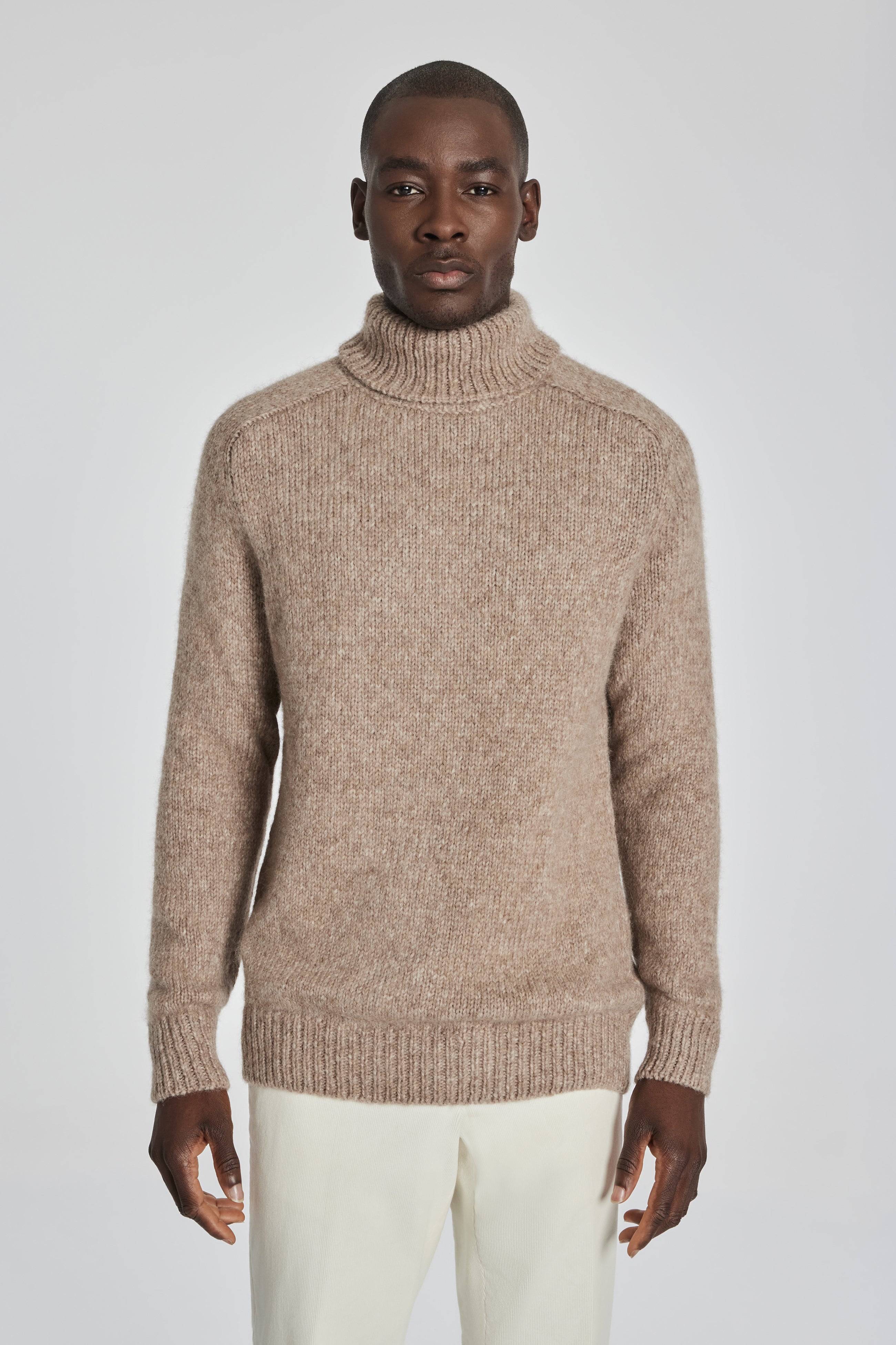 Alt view 1 Mount Pleasant Chunky Knit Turtleneck Sweater in Camel