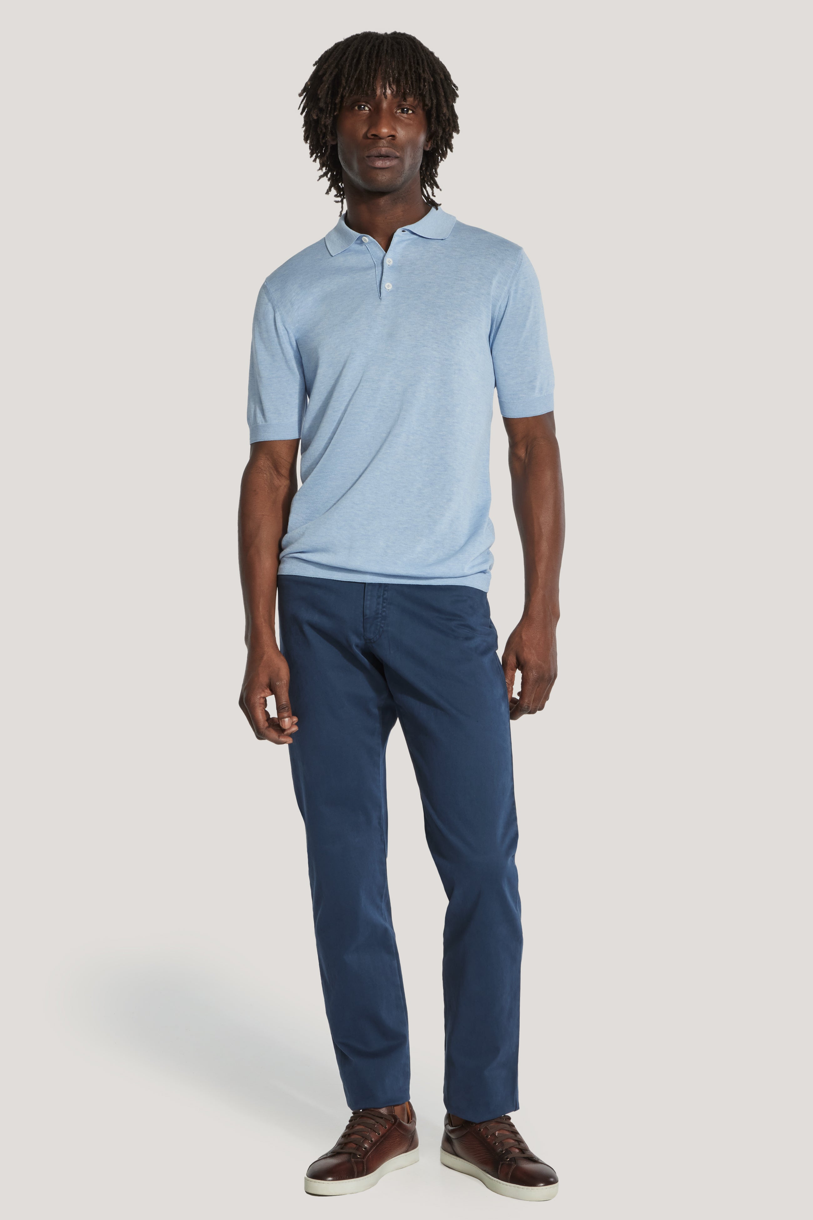 Light Blue Knit Polo - SetiCo | Jack Victor