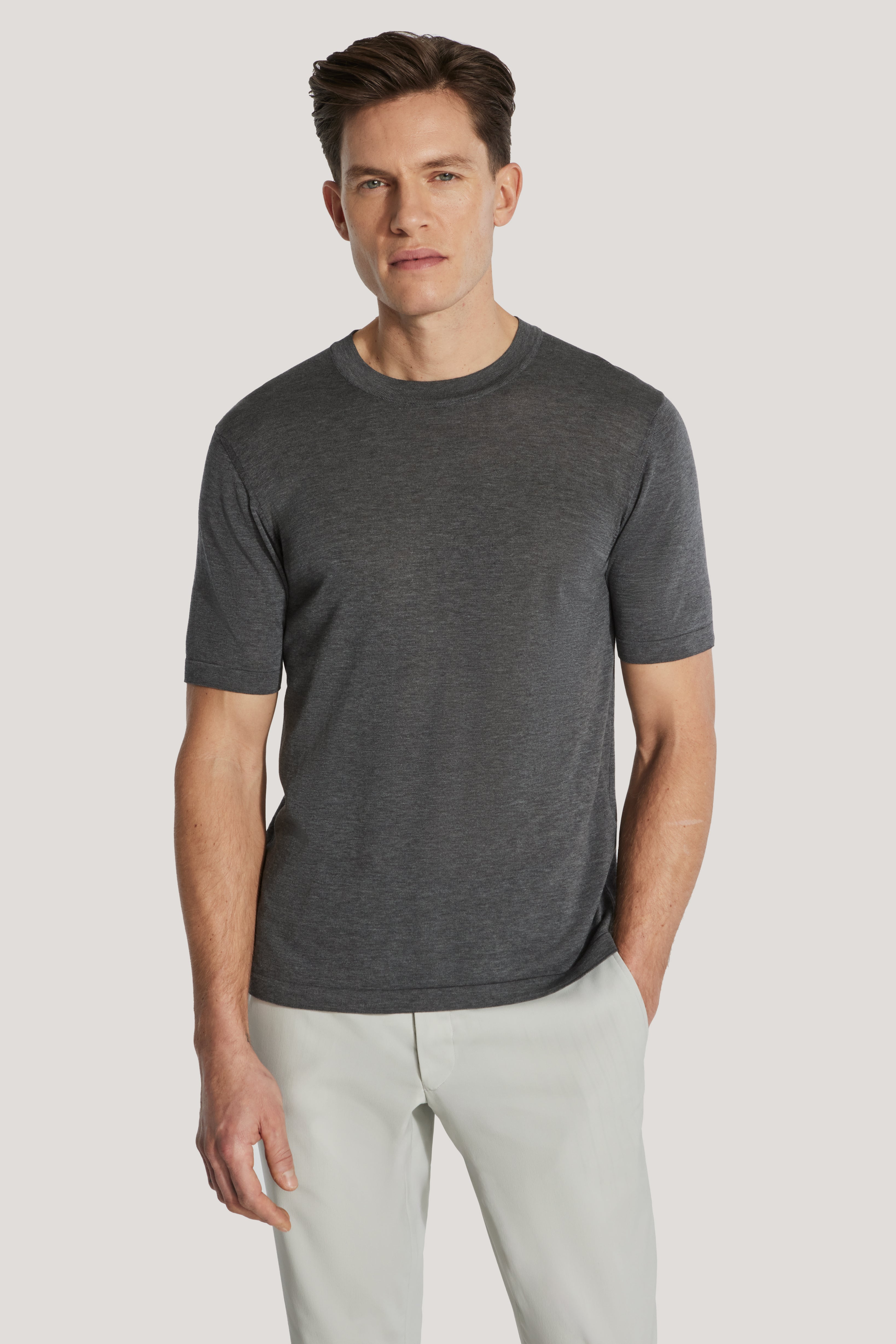 Alt view Charcoal Knit Short Sleeve Crew