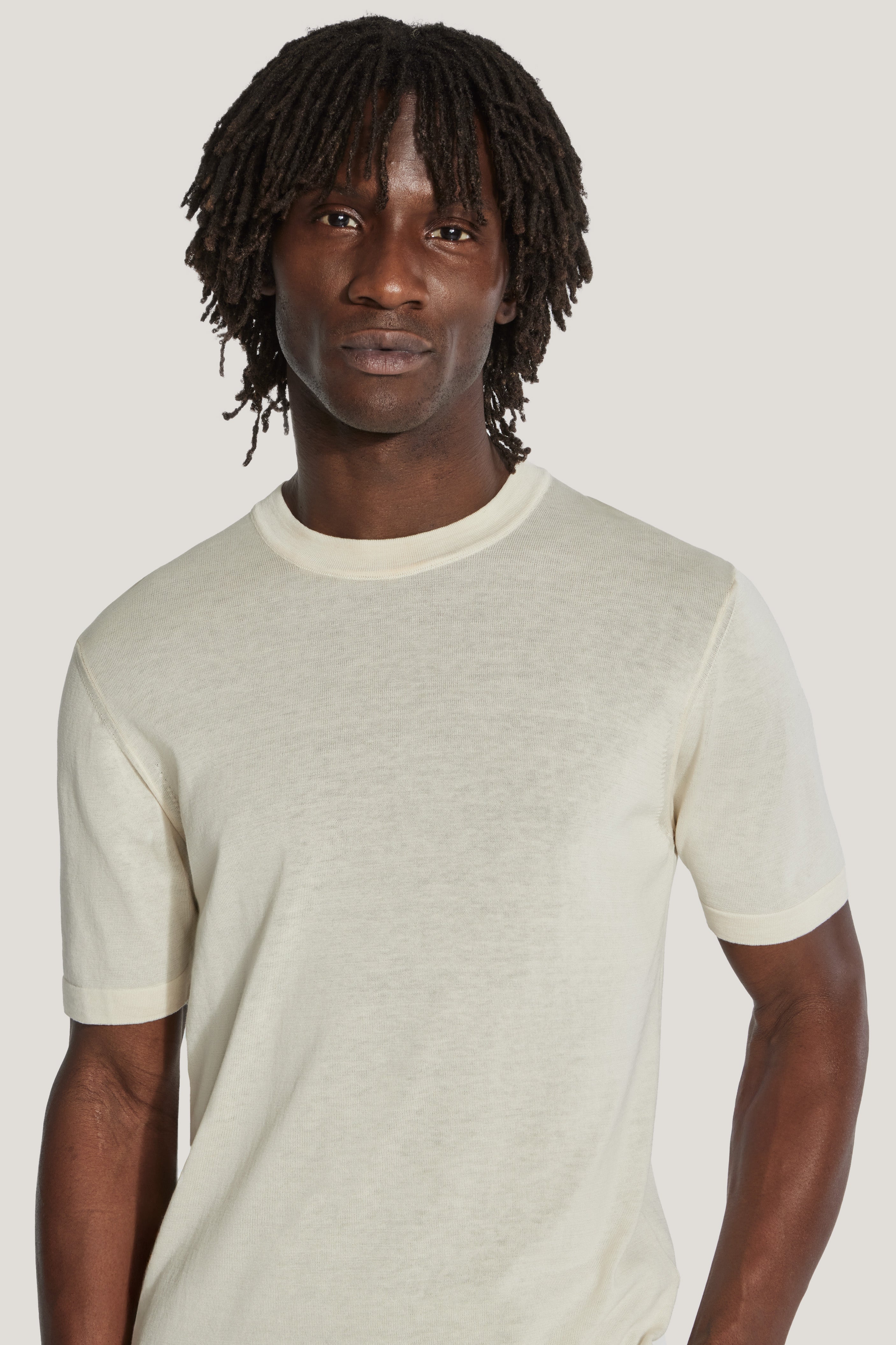 Alt view 1 Ecru Knit Short Sleeve Crew