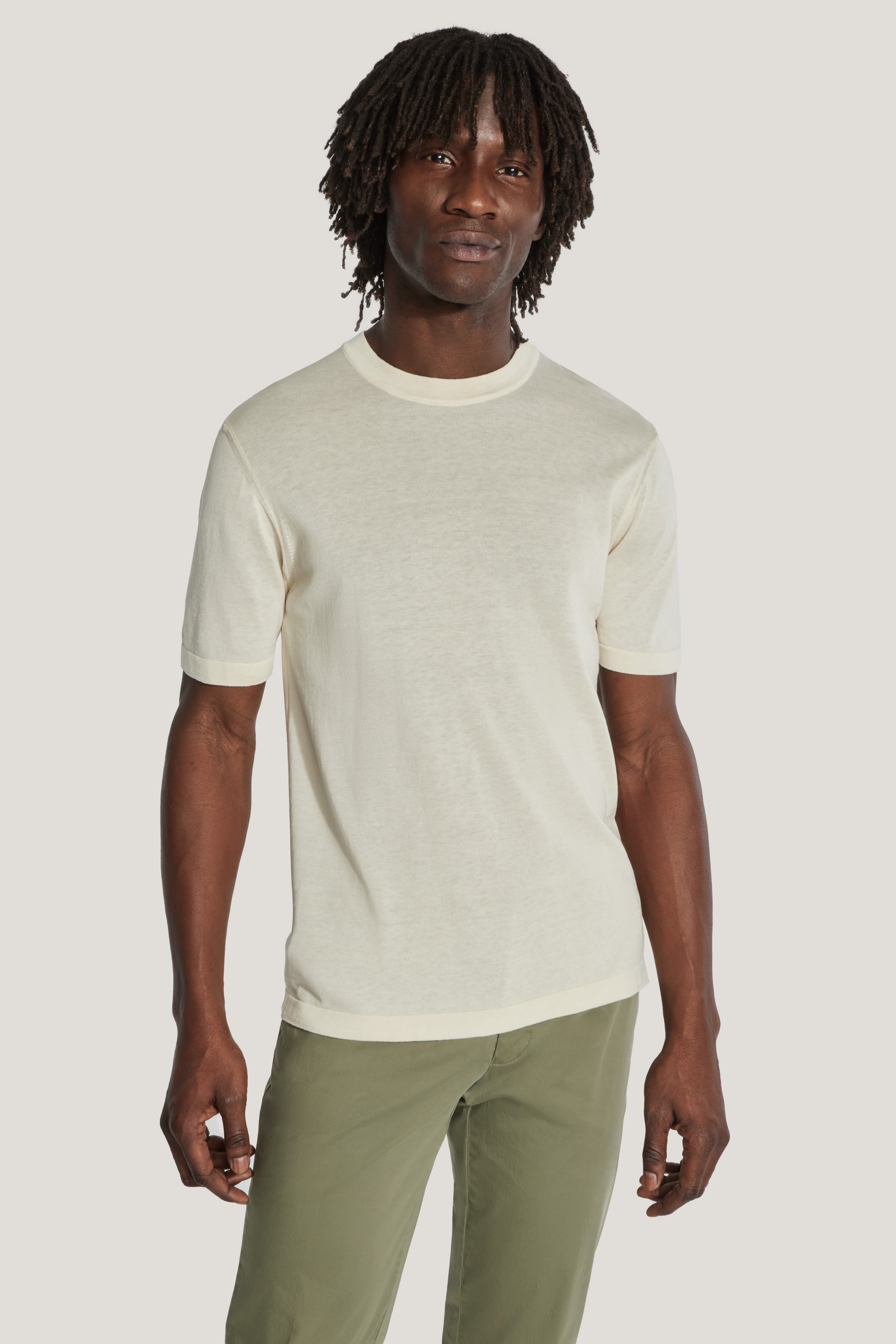Alt view Ecru Knit Short Sleeve Crew