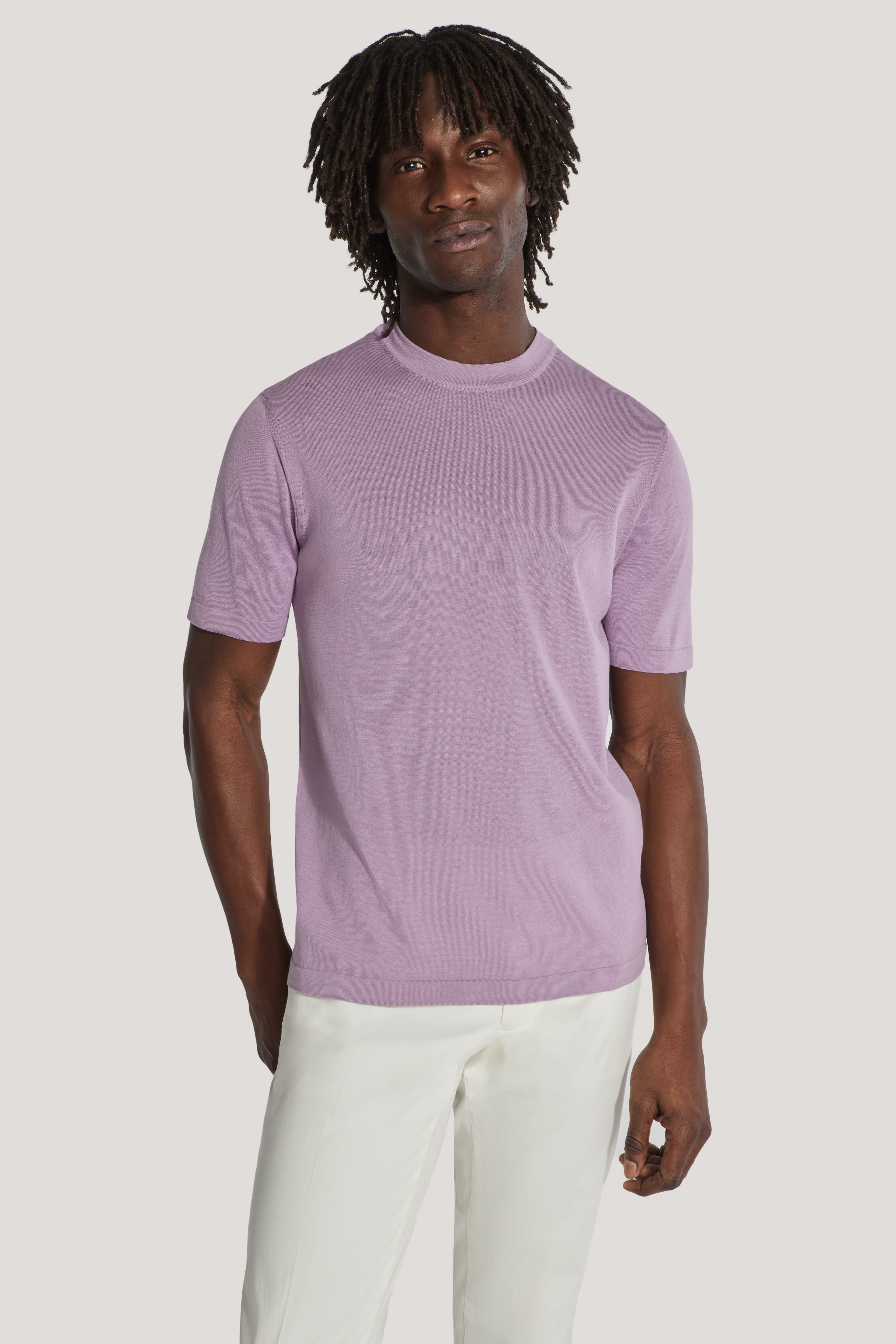 Alt view Lilac Knit Short Sleeve Crew
