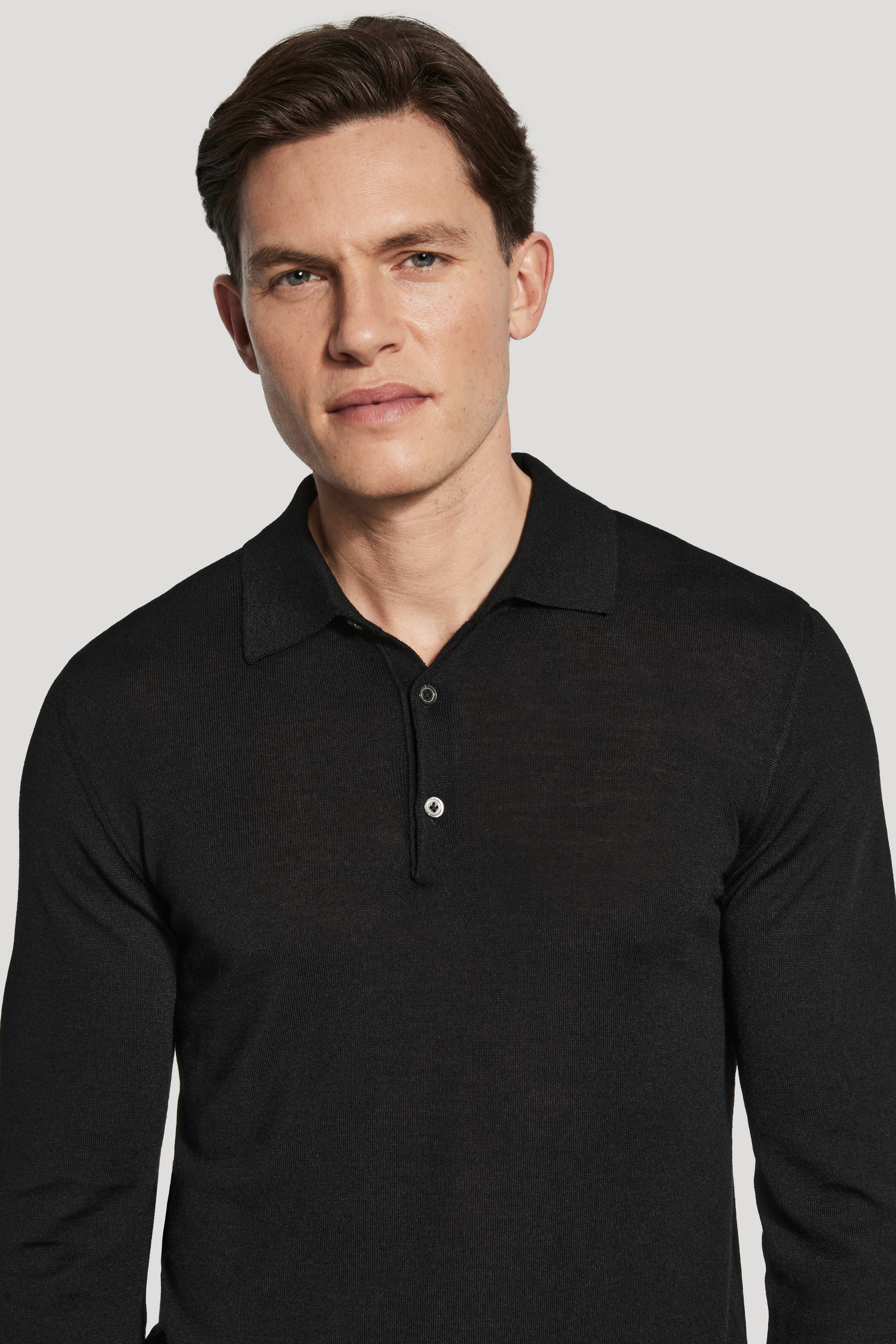 Alt view 1 Black Long Sleeve Polo