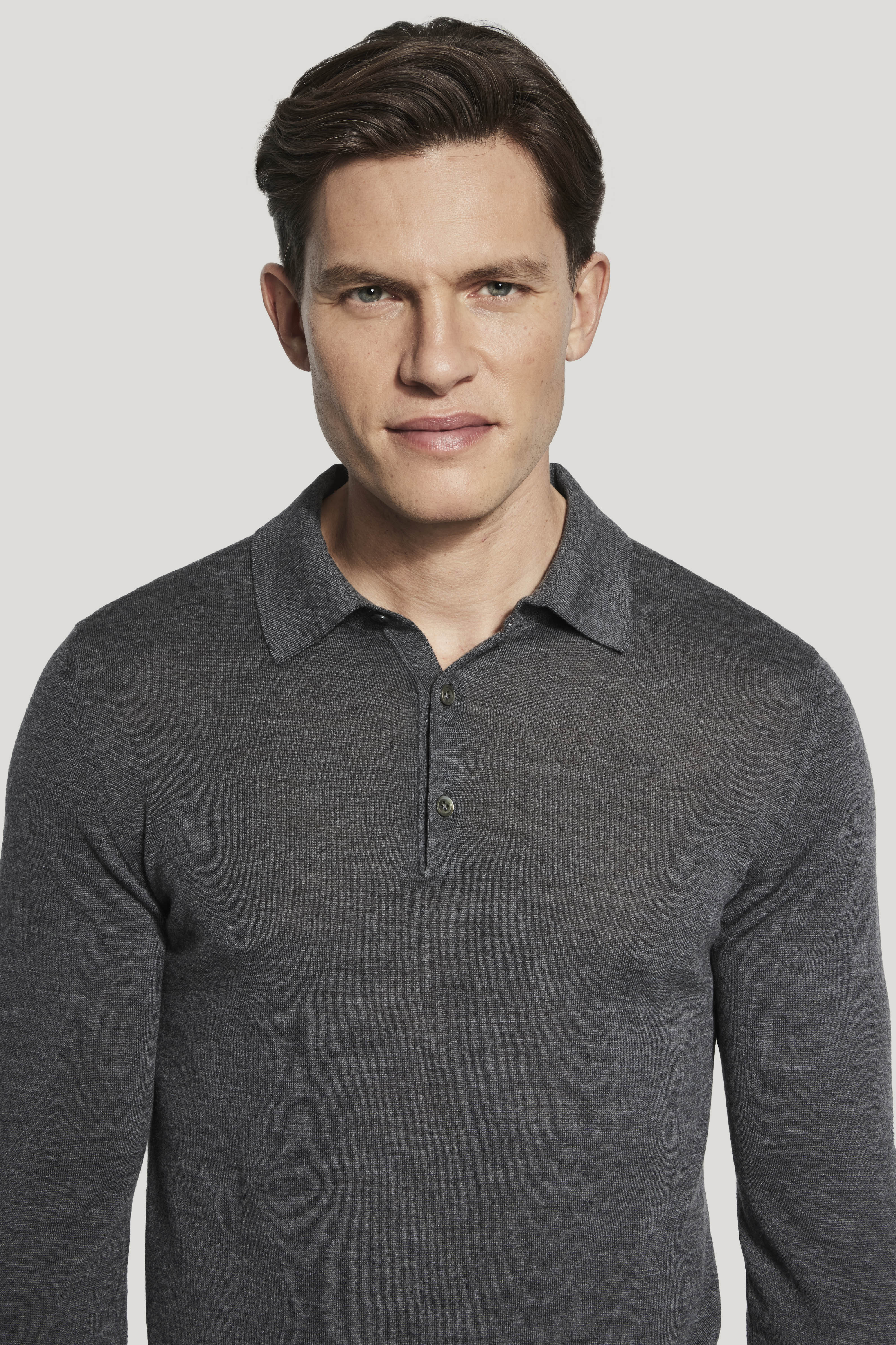 Alt view 1 Grey Long Sleeve Polo