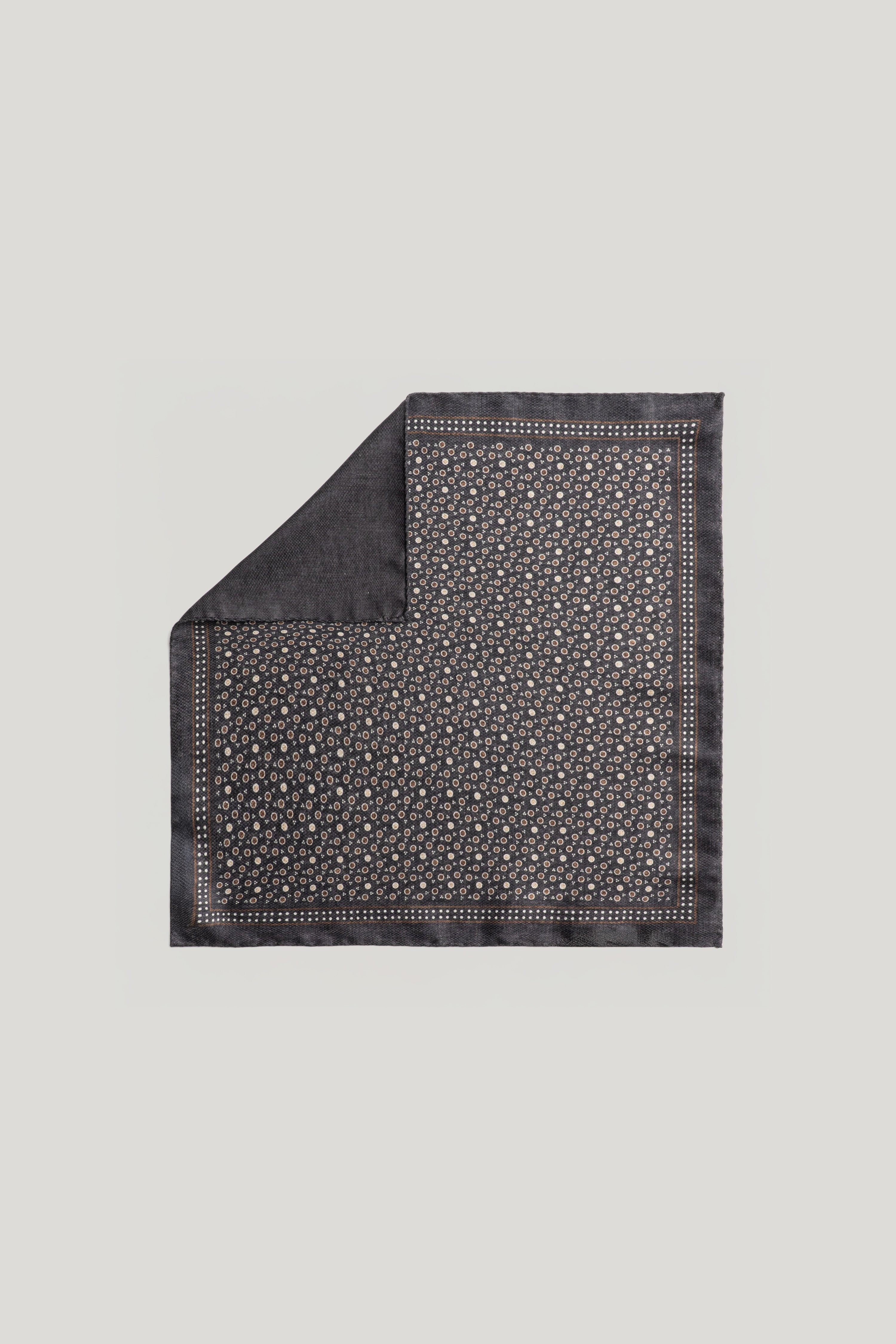 Alt view Navy Printed Pocket Square