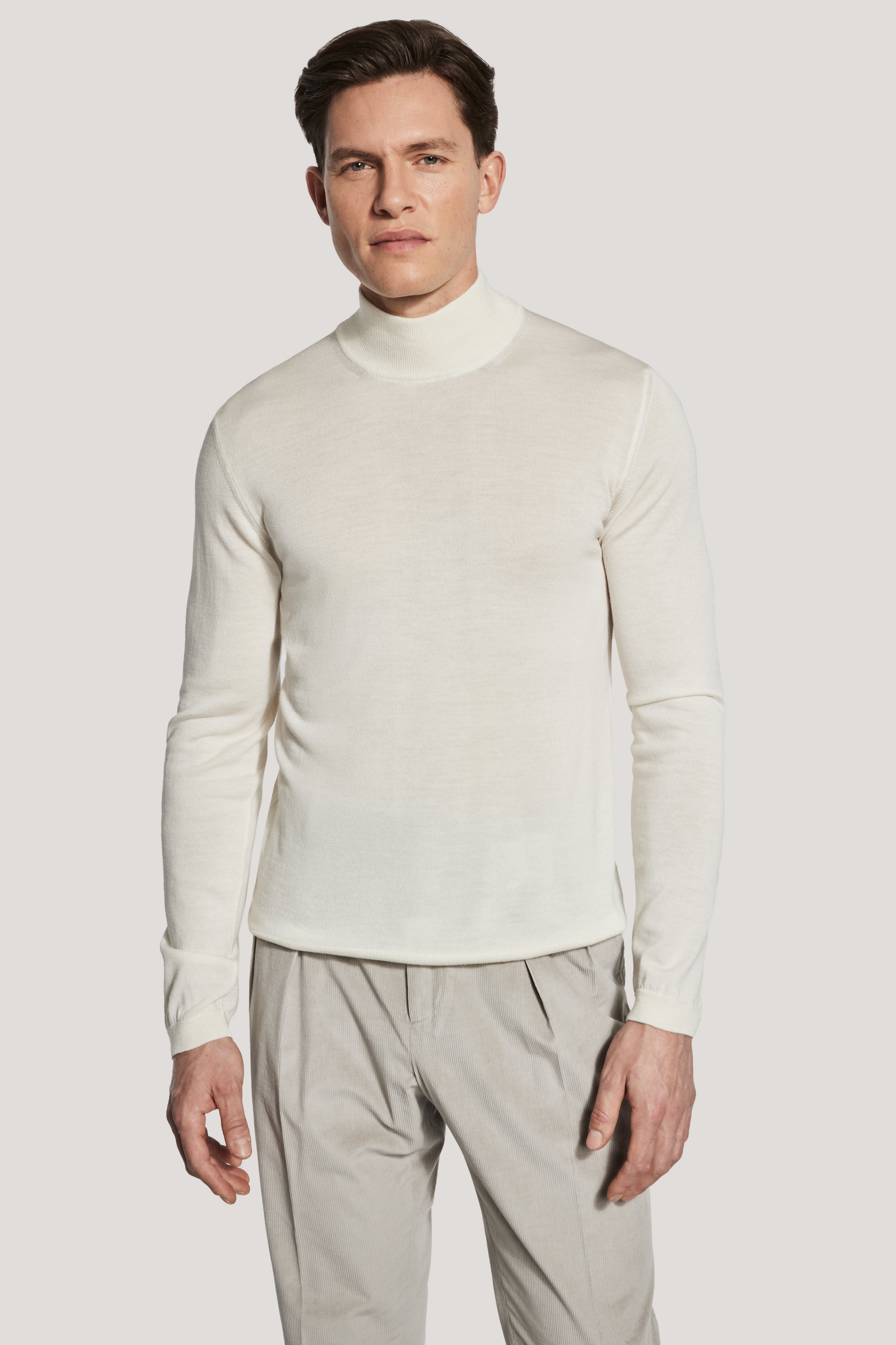Alt view Ecru Long Sleeve Mock Neck