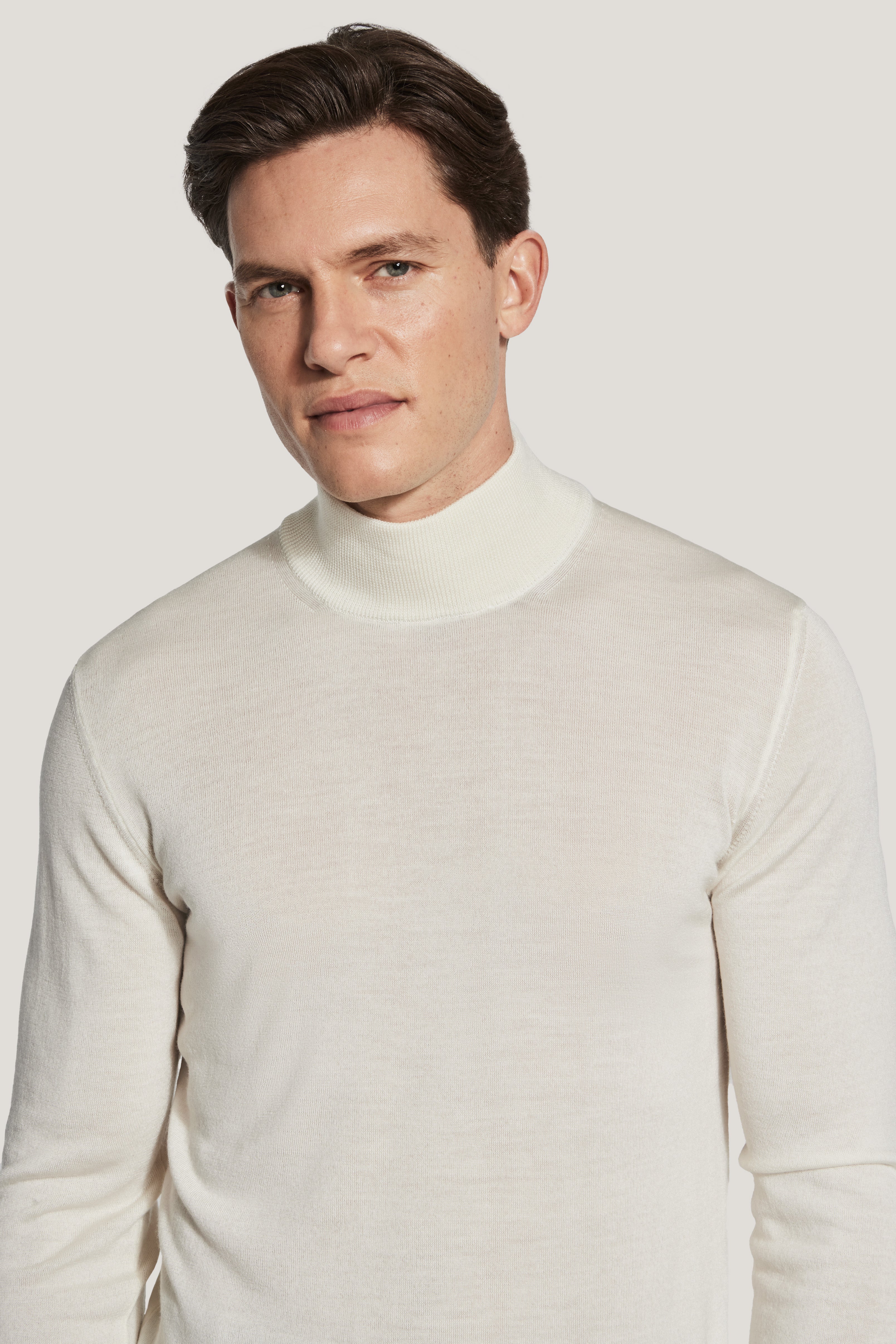 Alt view 1 Ecru Long Sleeve Mock Neck