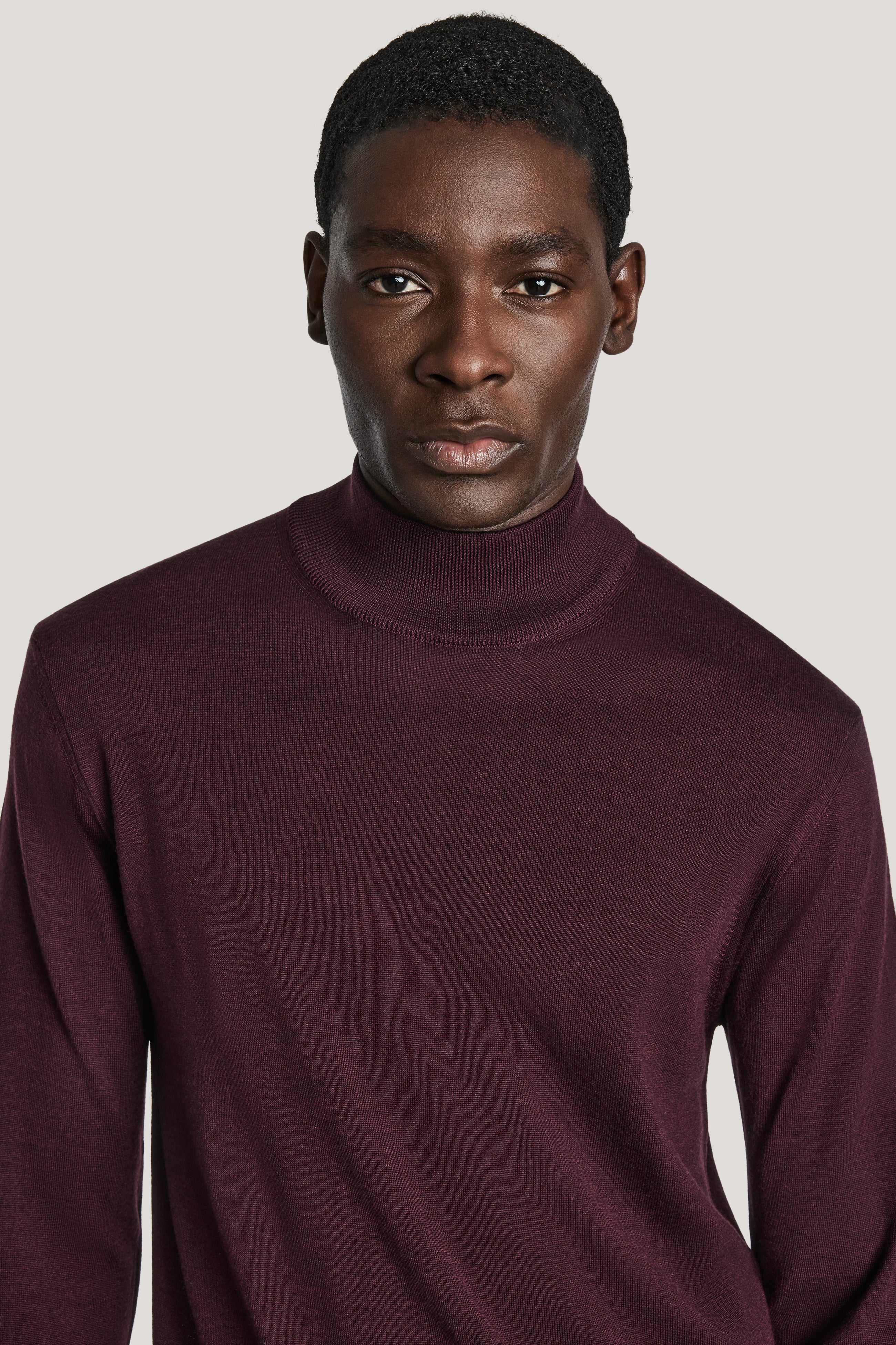 Alt view 1 Wine Long Sleeve Mock Neck
