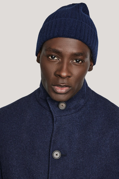 Navy Beanie - Pure Cashmere | Jack Victor