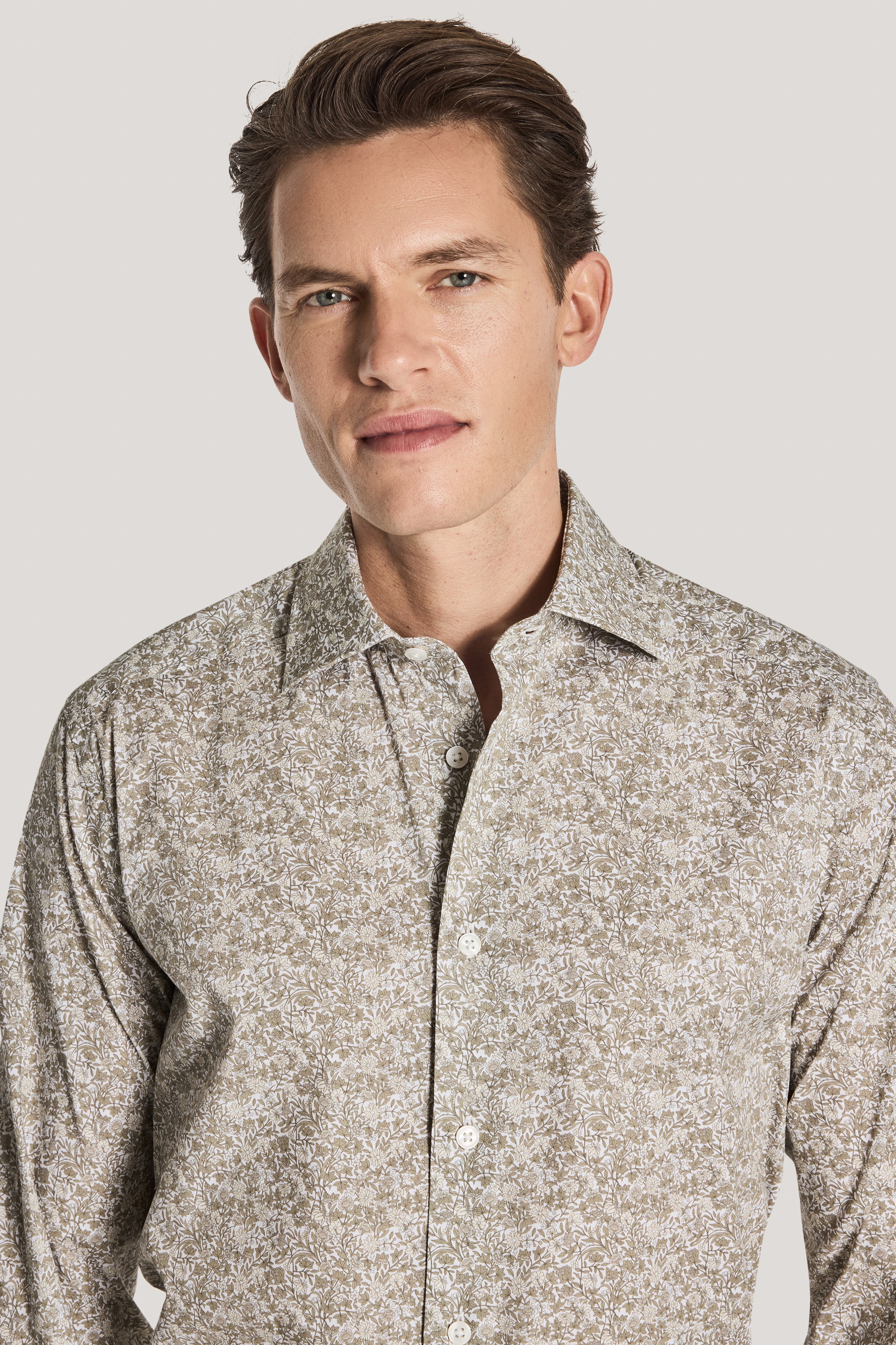 sage dress shirt Sage Green linen-cotton Dress Shirt