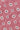 Berry-red fabric with white flowers and navy geometric centers in an all-over repeating pattern.