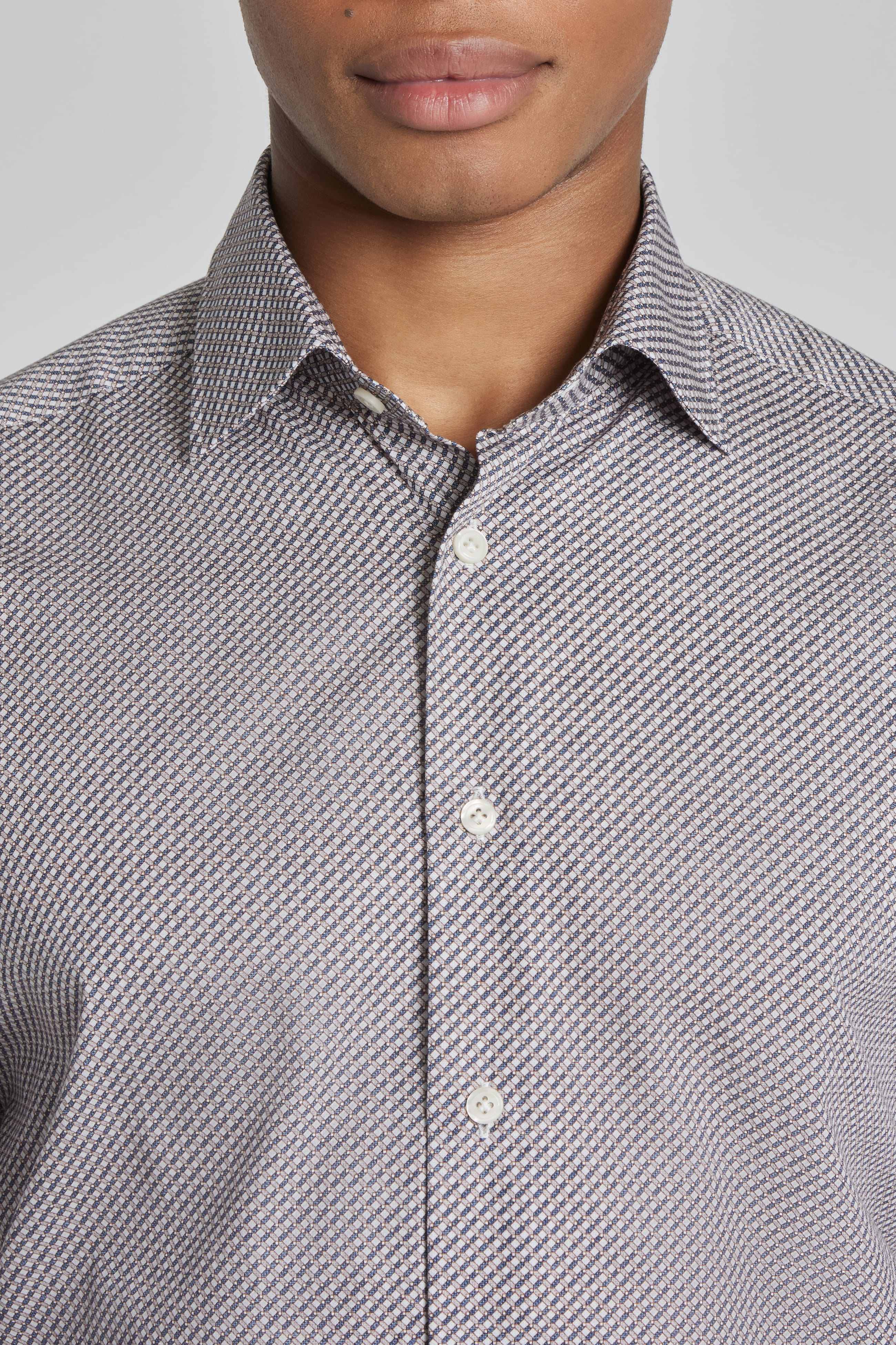 Landsdowne Tan Geometric Print Cotton Shirt