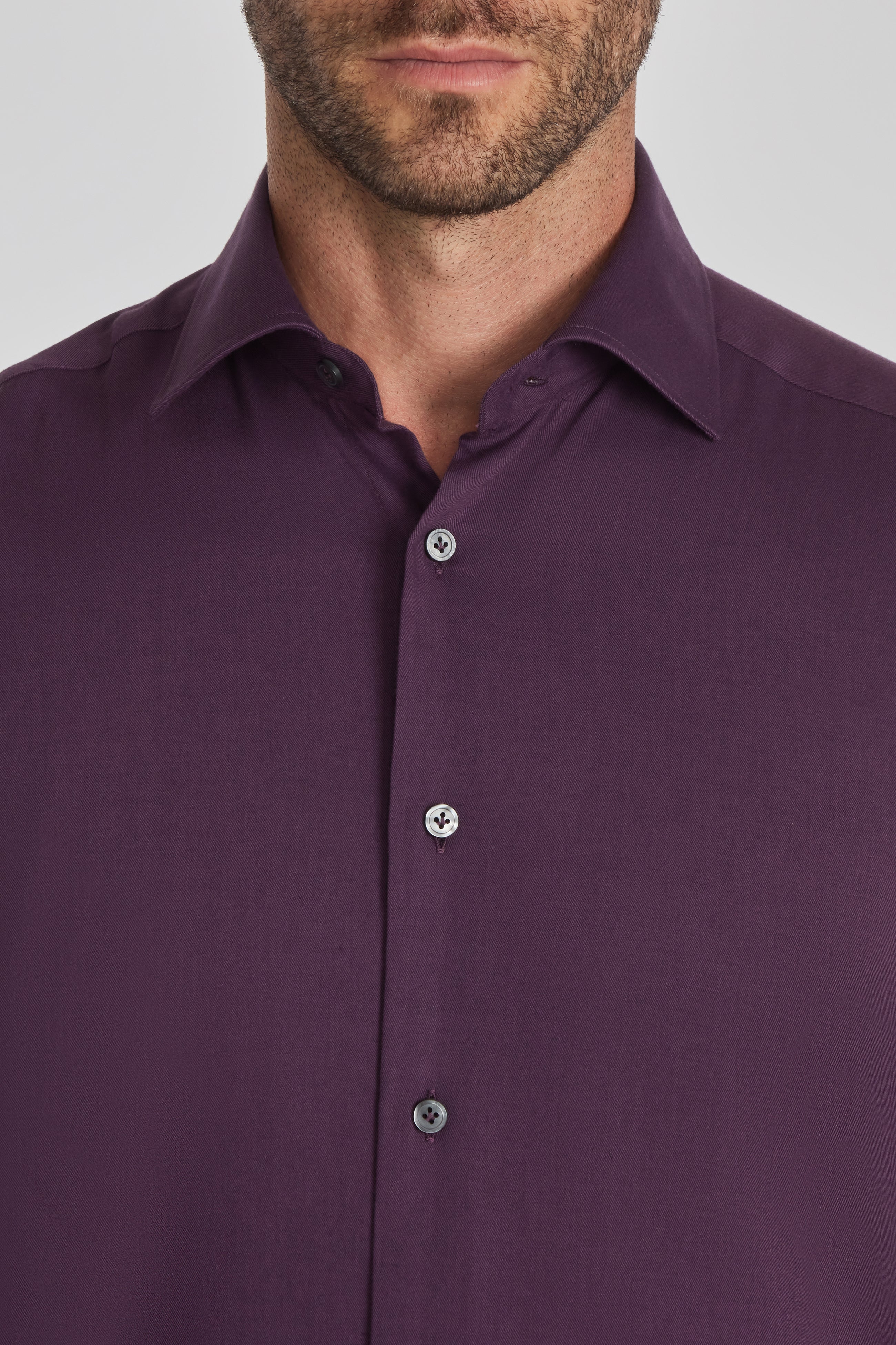 Aurelio Plum Cotton, Viscose and Silk Shirt