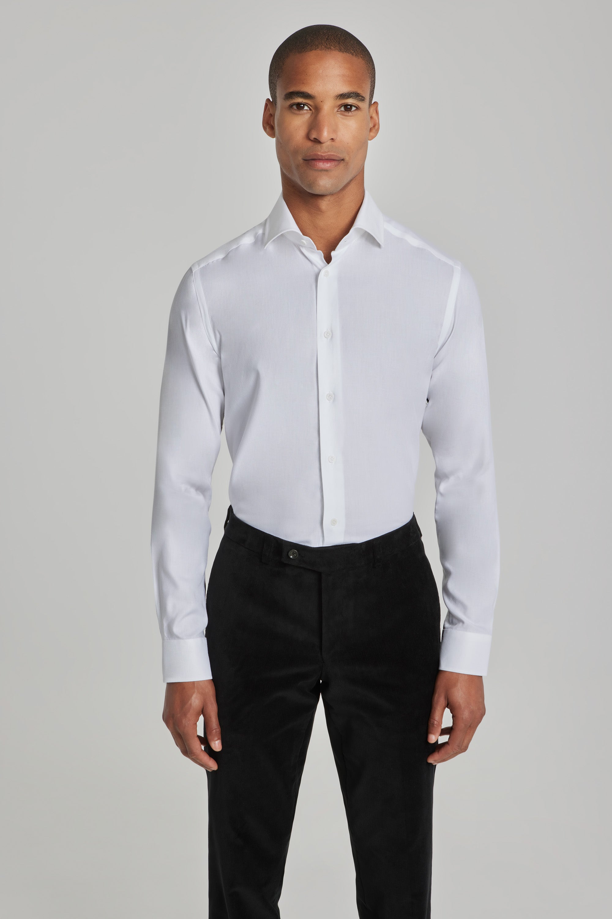 Image of Cotton, Viscose and Silk Shirt in White-Jack Victor