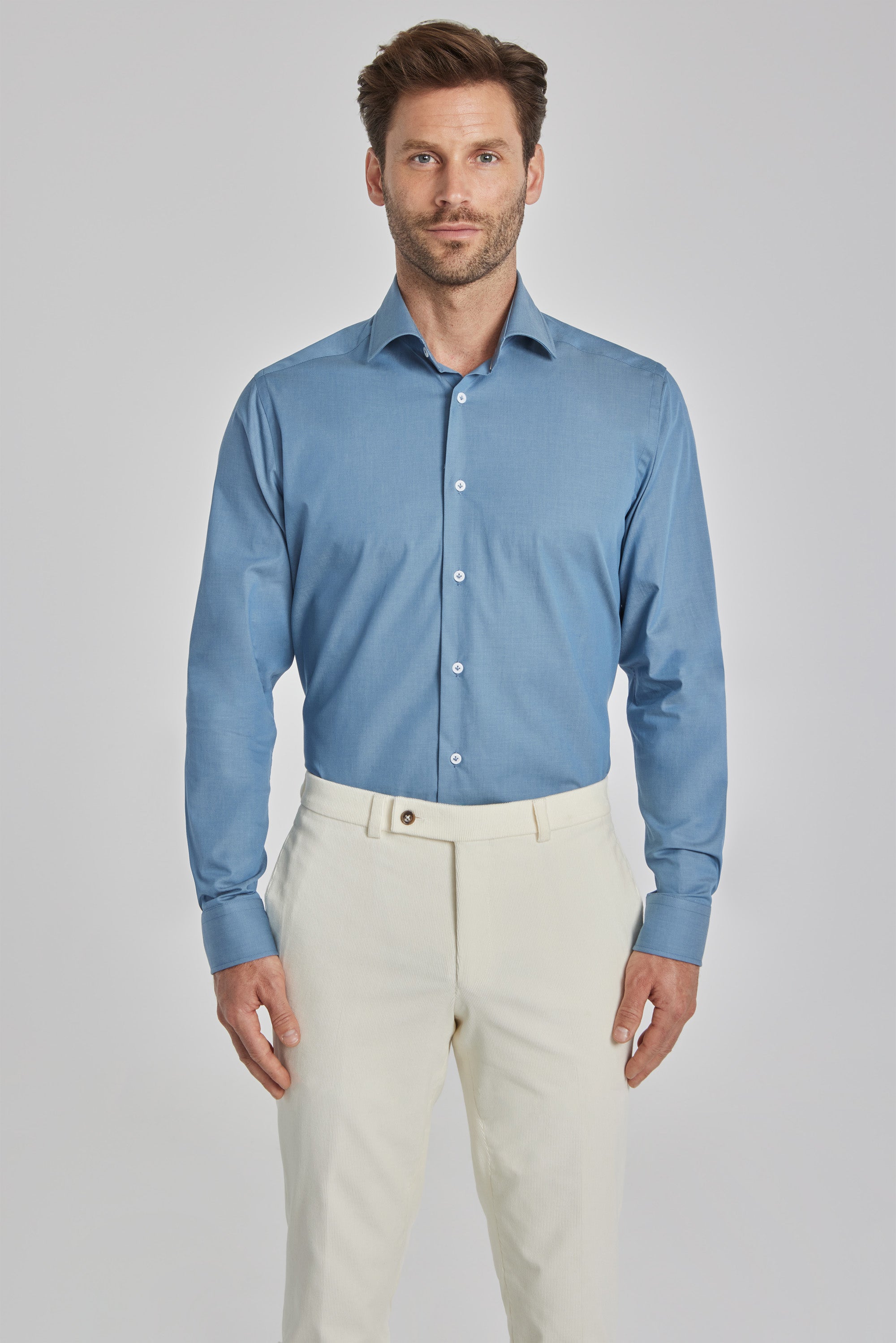 Avery Blue Cotton Stretch Shirt