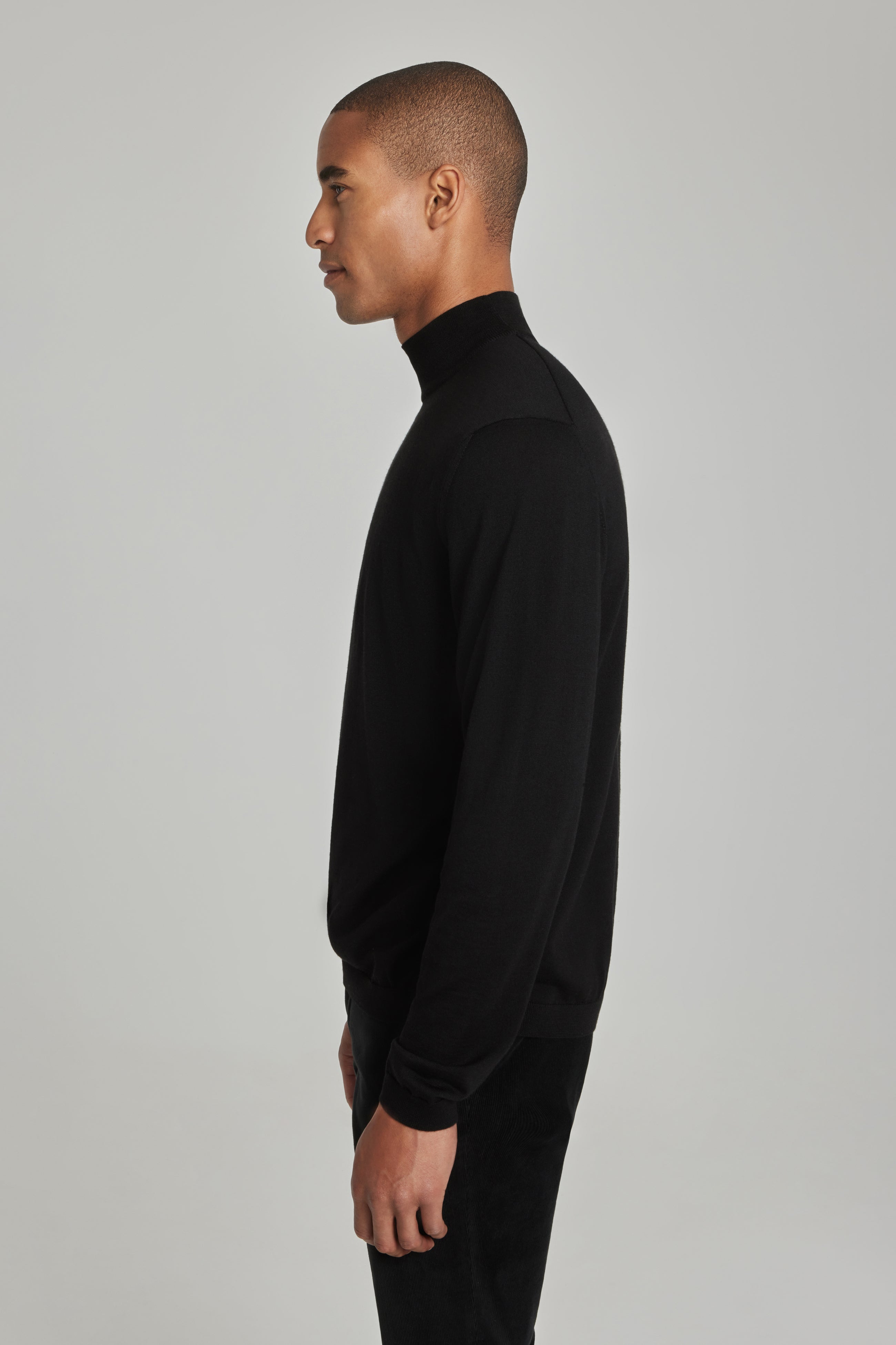 Men's Silk Cashmere Mock Turtleneck